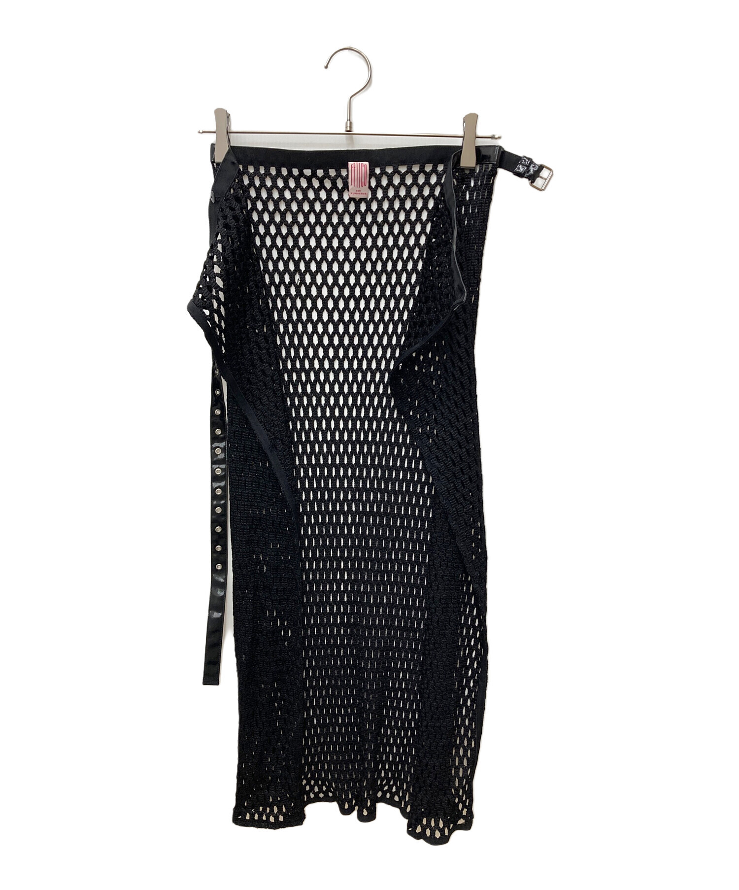 中古・古着通販】FETICO (フェティコ) BELTED MESH WRAP SKIRT 