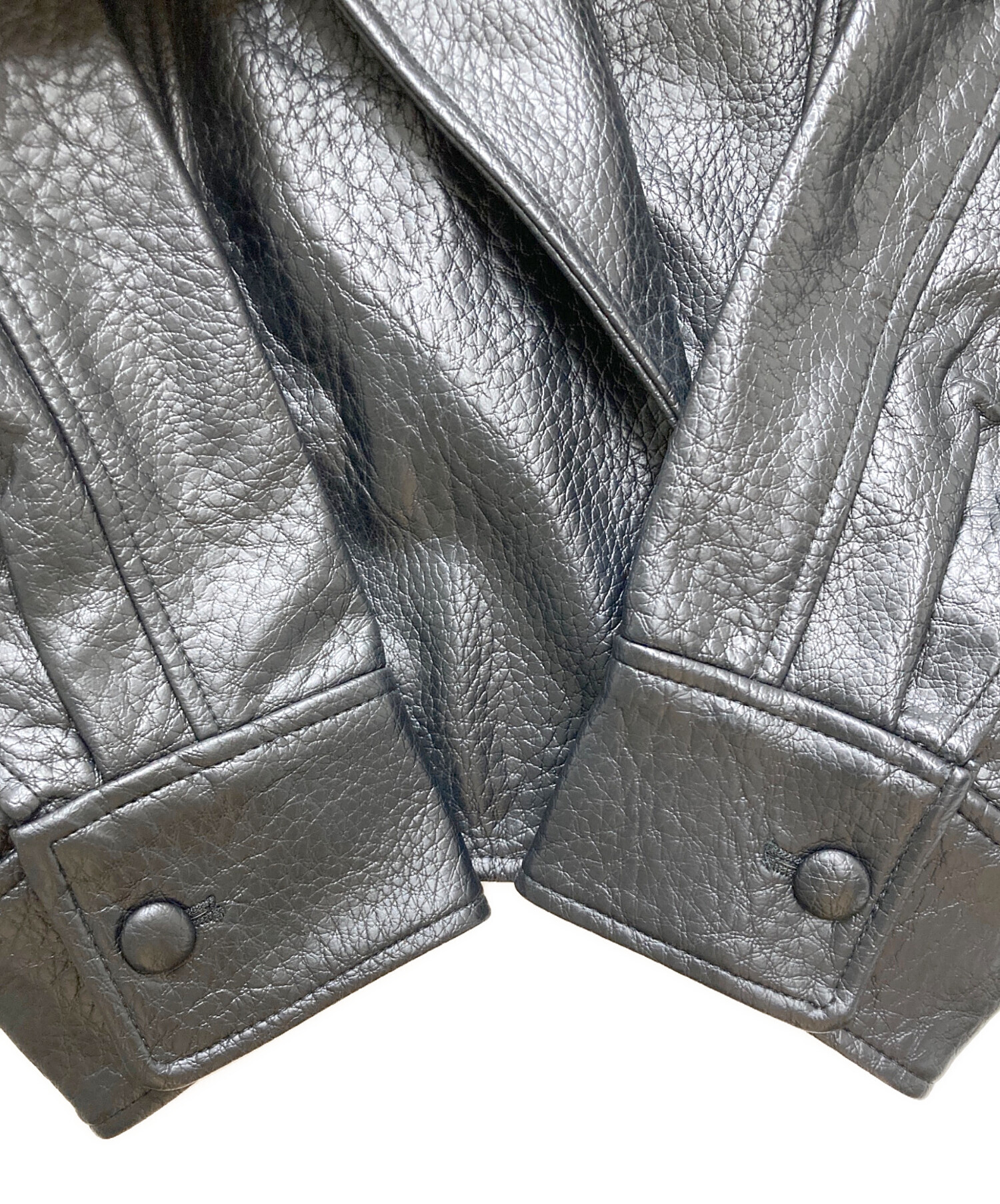 中古・古着通販】ZARA (ザラ) フェイクレザージャケット ブラック