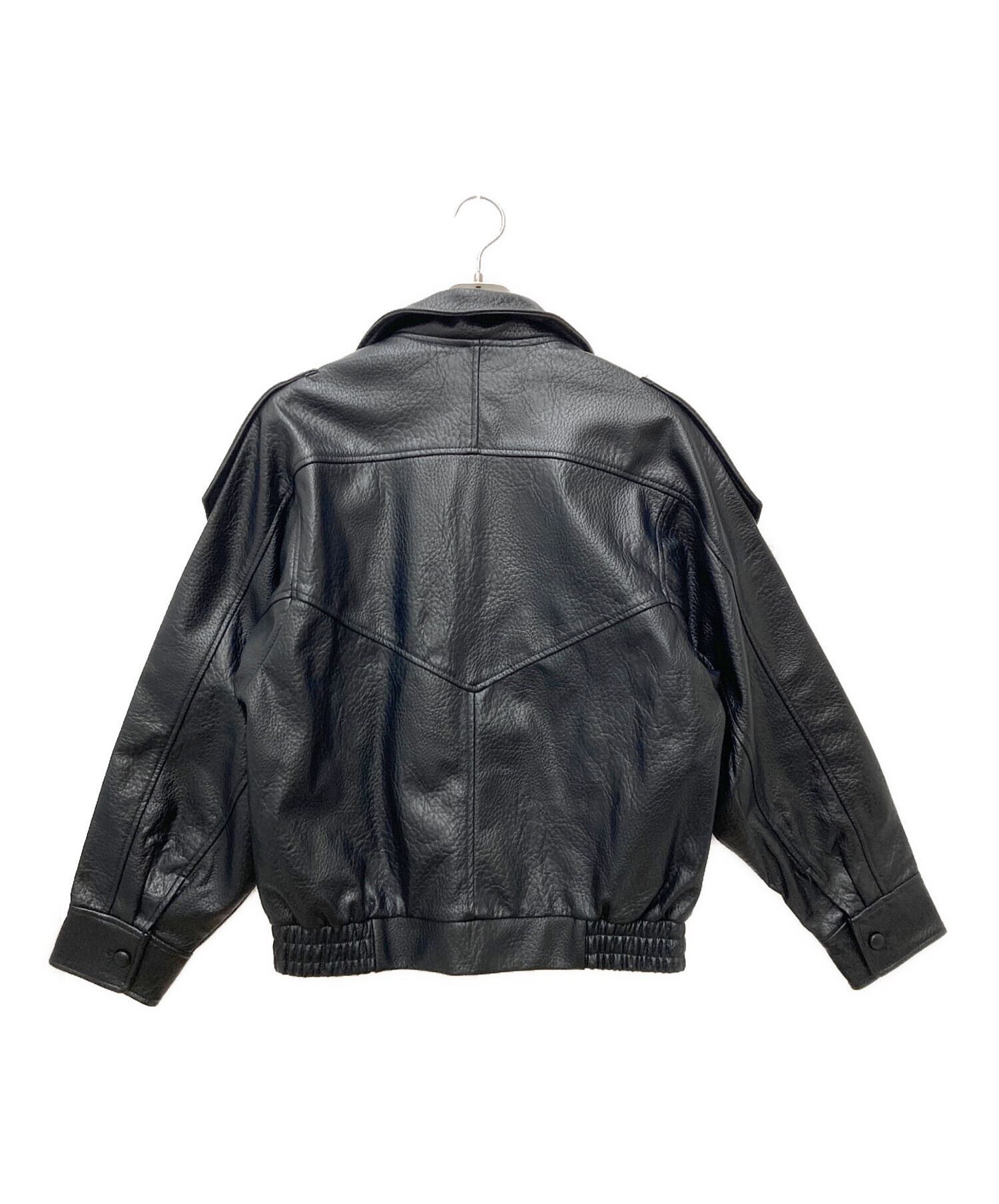 美品　ZARA　フェイクレザー　ジャケット　希少サイズ　黒　big ZARA フェイクレザージャケット ブルゾン 希少サイズ 黒 男女兼用