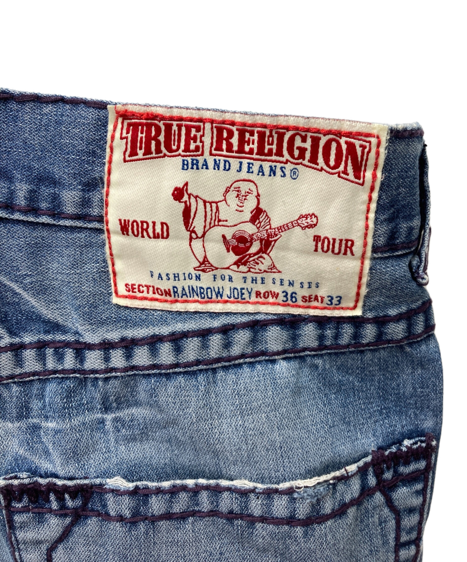 トゥルーレリジョン　RAINBOW JOEY　ダメージ加工　太ステッチ　Y2K 中古・古着通販】TRUE RELIGION (トゥルー レリジョン) RAINBOW JOEY