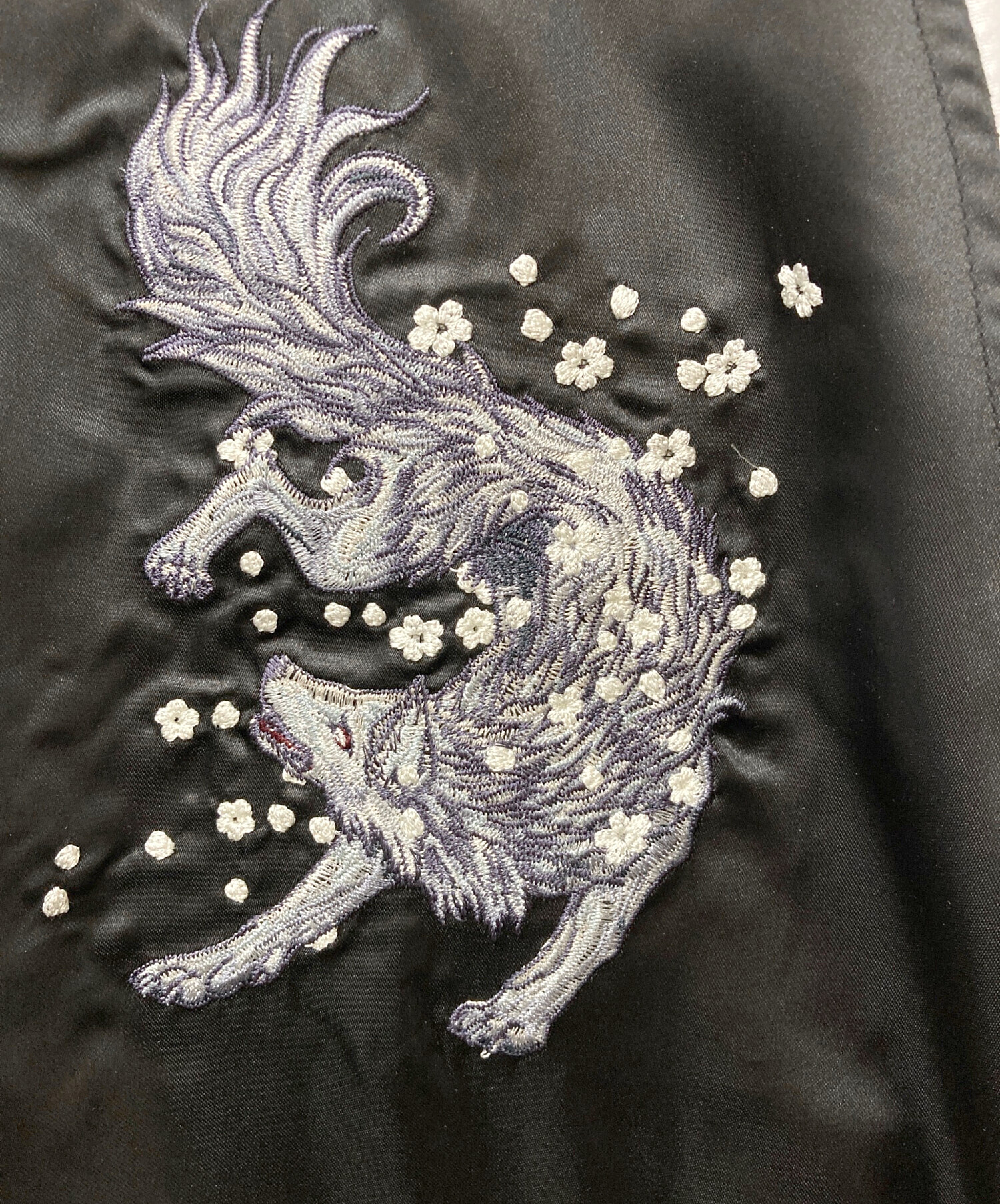 中古・古着通販】朧 (オボロ) 狼スカジャン ブラック サイズ:XL