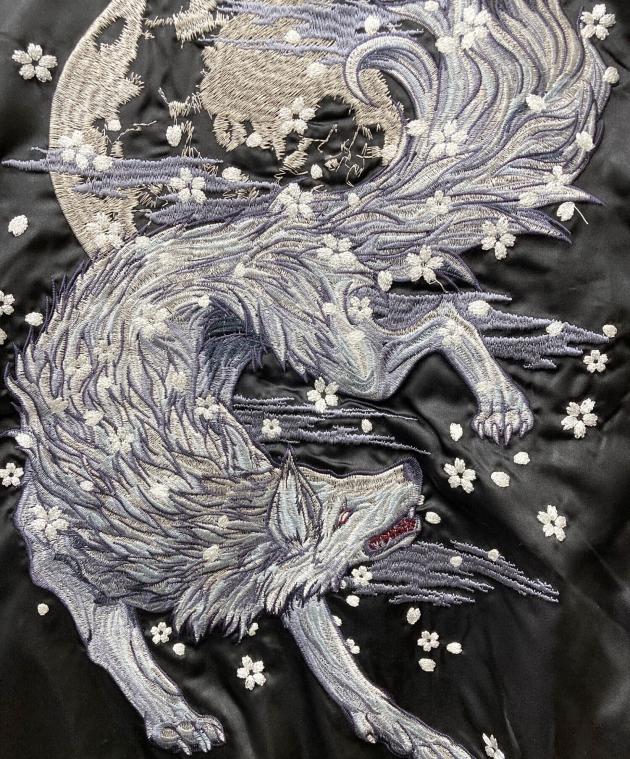 中古・古着通販】朧 (オボロ) 狼スカジャン ブラック サイズ:XL