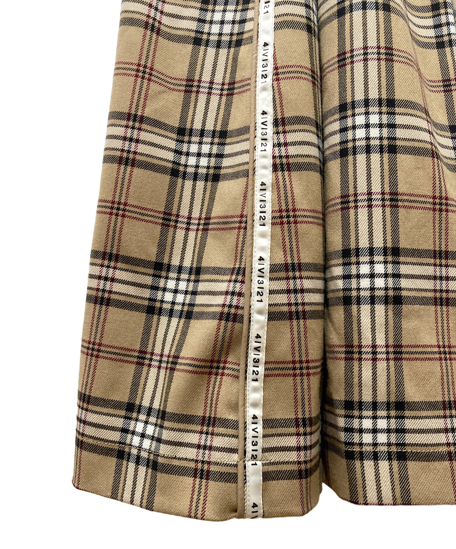 中古・古着通販】AMERI (アメリ) PASS CODE CHECK COAT ベージュ 