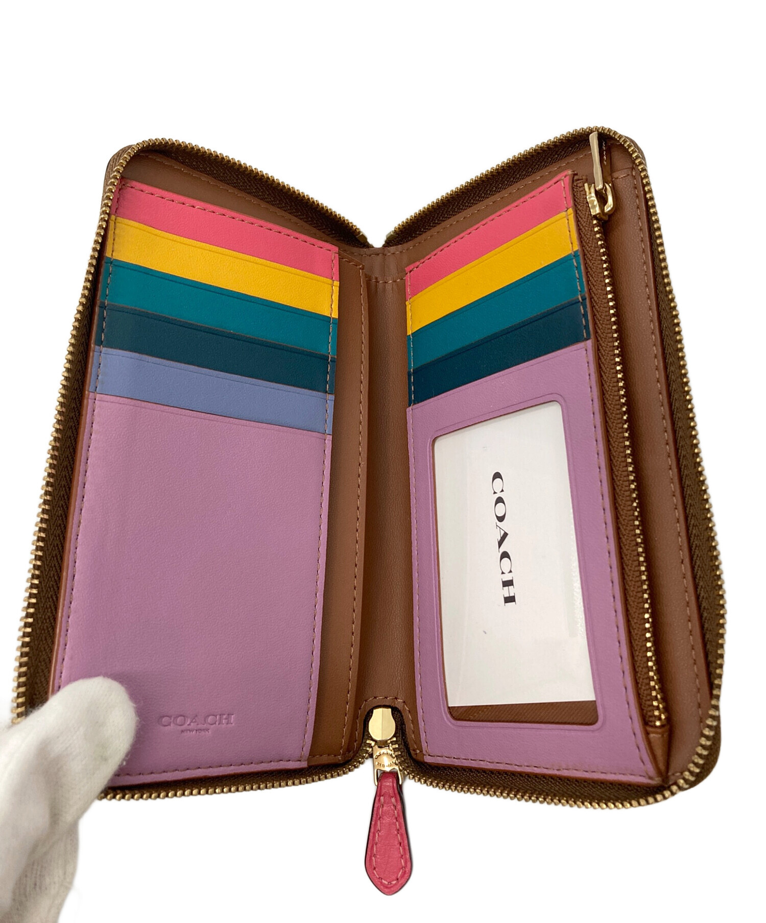 中古・古着通販】COACH (コーチ) 2つ折り財布 ブラウン｜ブランド