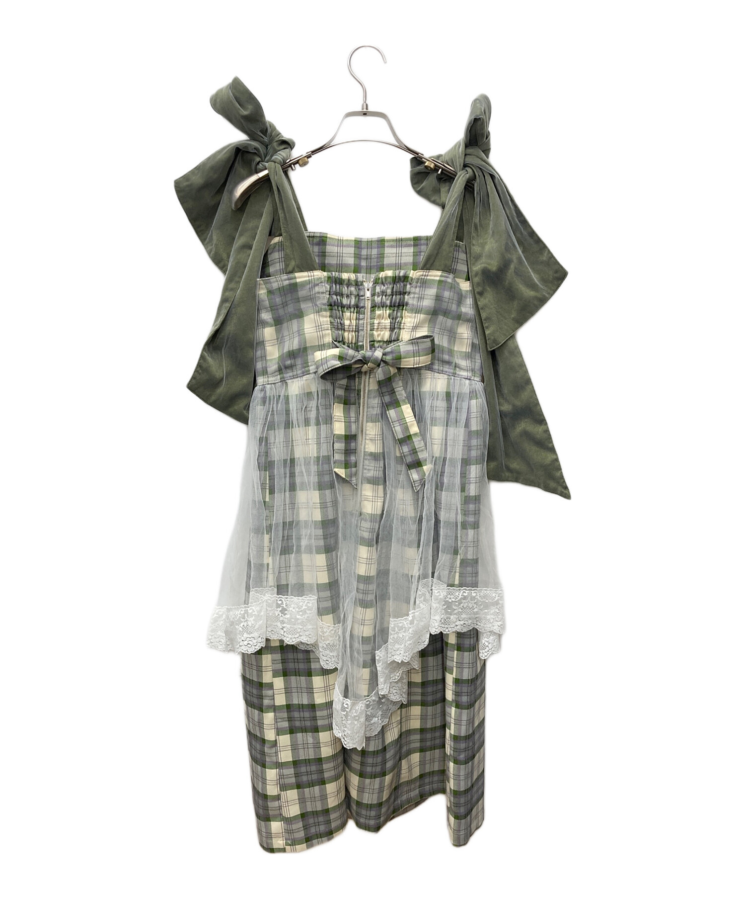 中古・古着通販】PAMEO POSE (パメオポーズ) VEILED DRESS グリーン