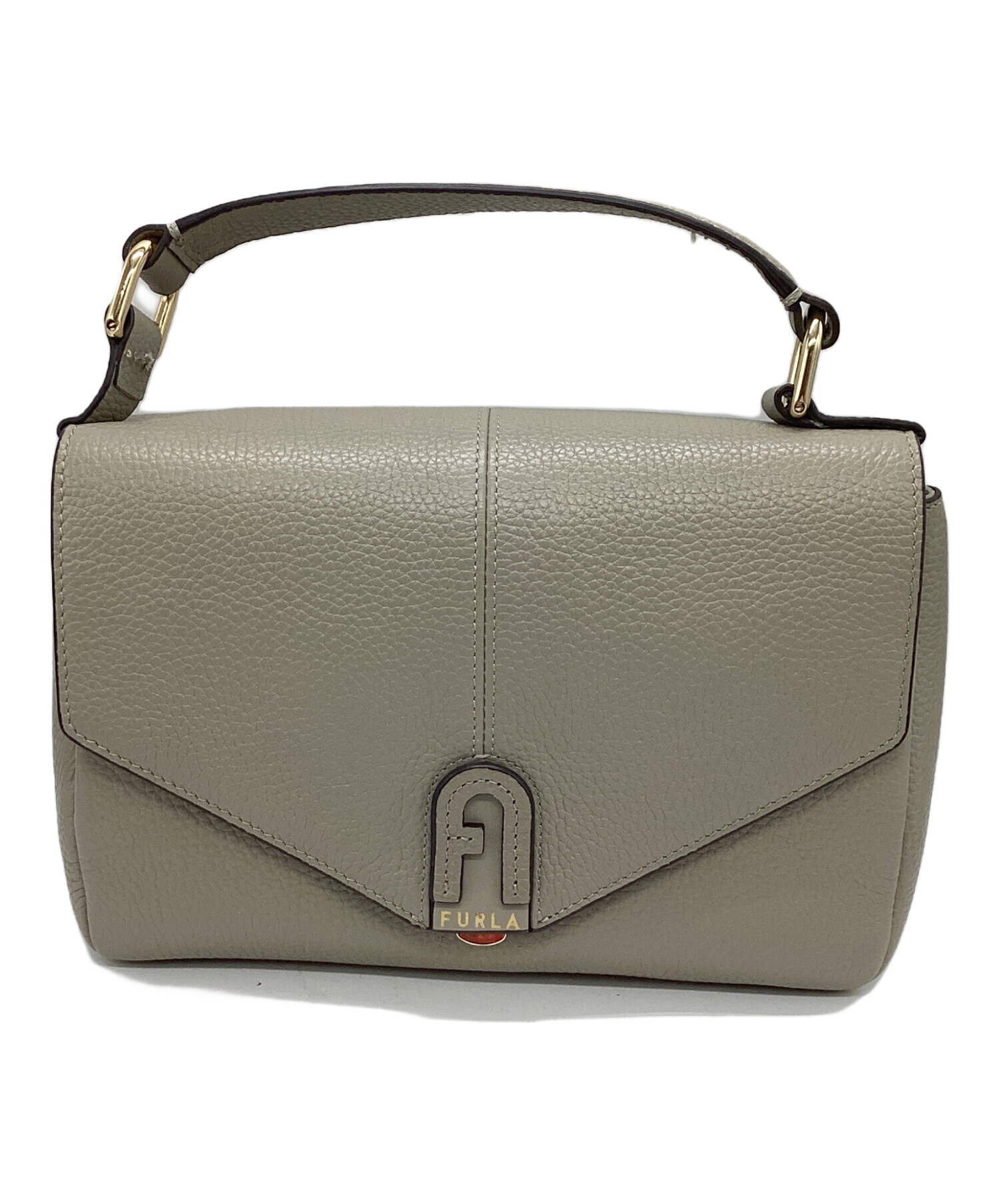 FURLA フルラ ダフネ トップハンドル 2way ハンドバッグ グレージュ 中古・古着通販】FURLA (フルラ) ダフネ ハンドバッグ グレー