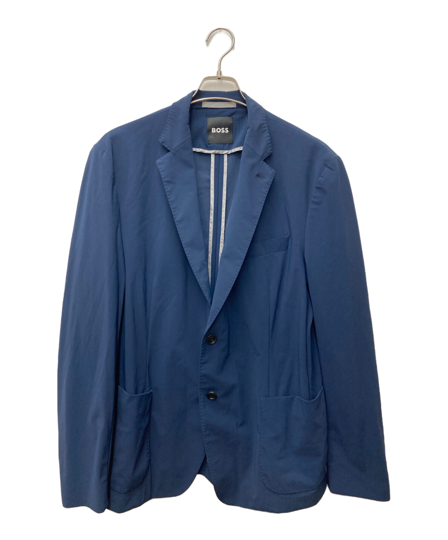 BOSS ネイビービジネスジャケット 中古・古着通販】BOSS (ボス) ストレッチテーラードジャケット