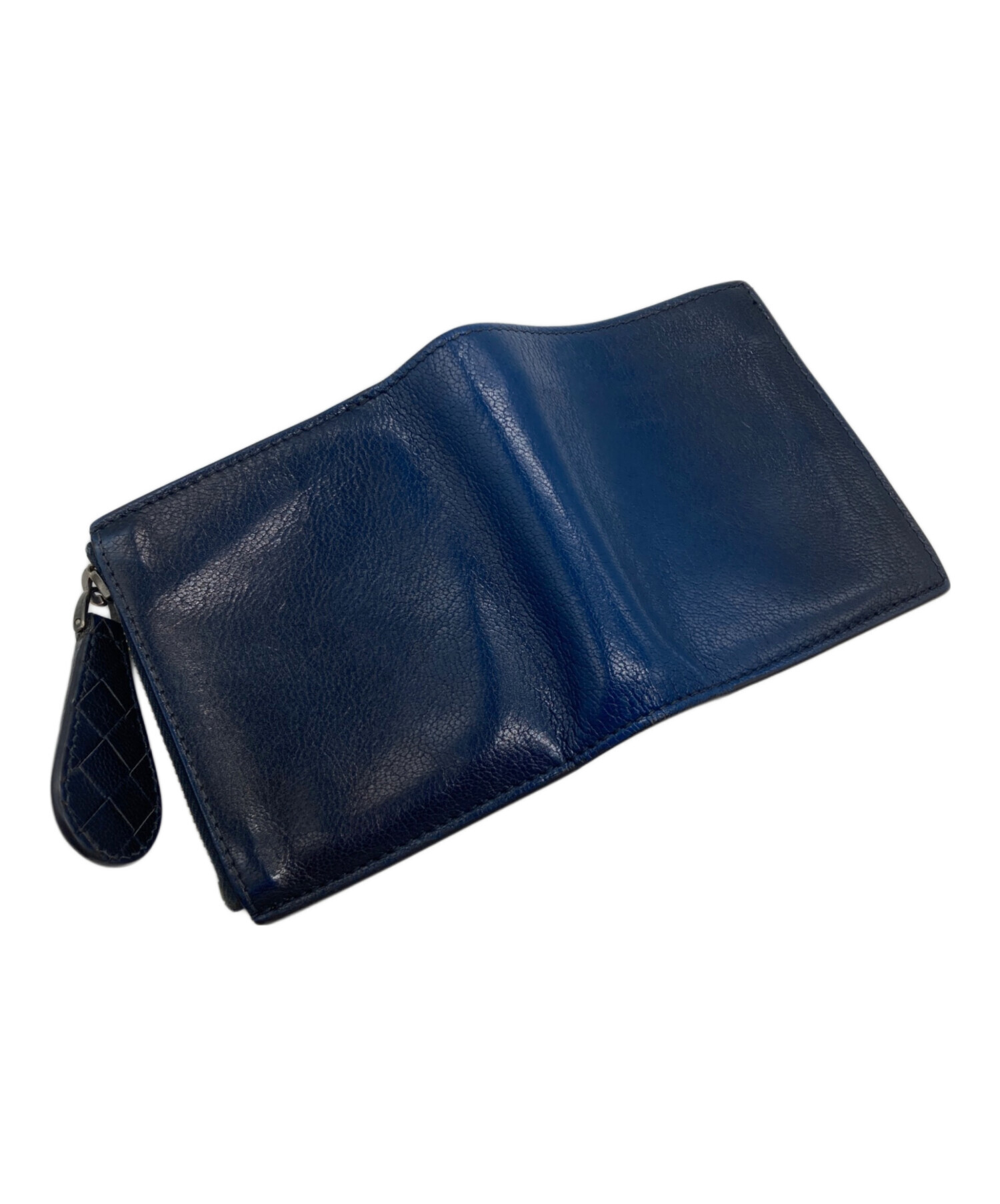 定価 通販 ☆BOTTEGA VENETA 二つ折り長財布 ネイビー イントレ 