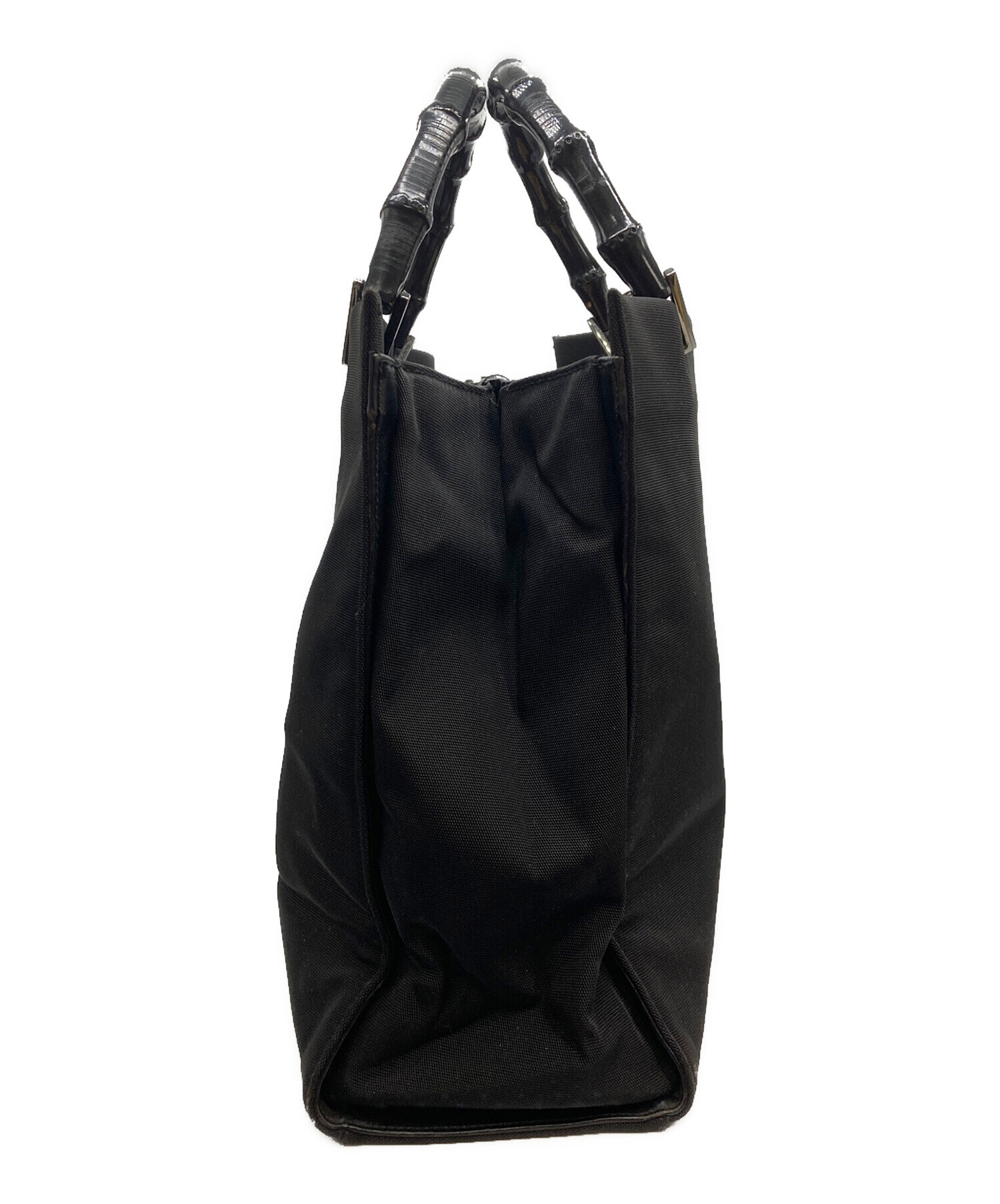 GUCCI バンブーハンドル 黒 レザートートバッグ #hm 中古・古着通販】GUCCI (グッチ) バンブーハンドルトートバッグ