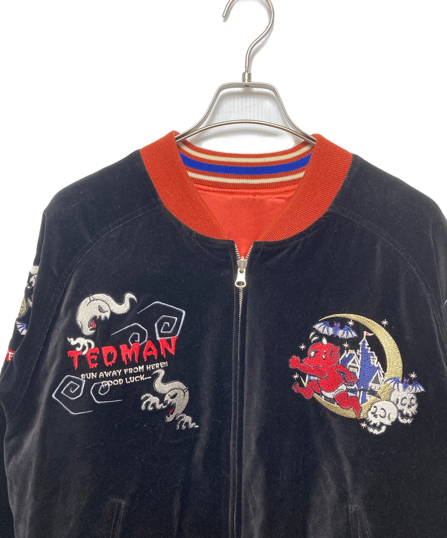 中古・古着通販】TED MAN (テッドマン) スカジャン ブラック×オレンジ
