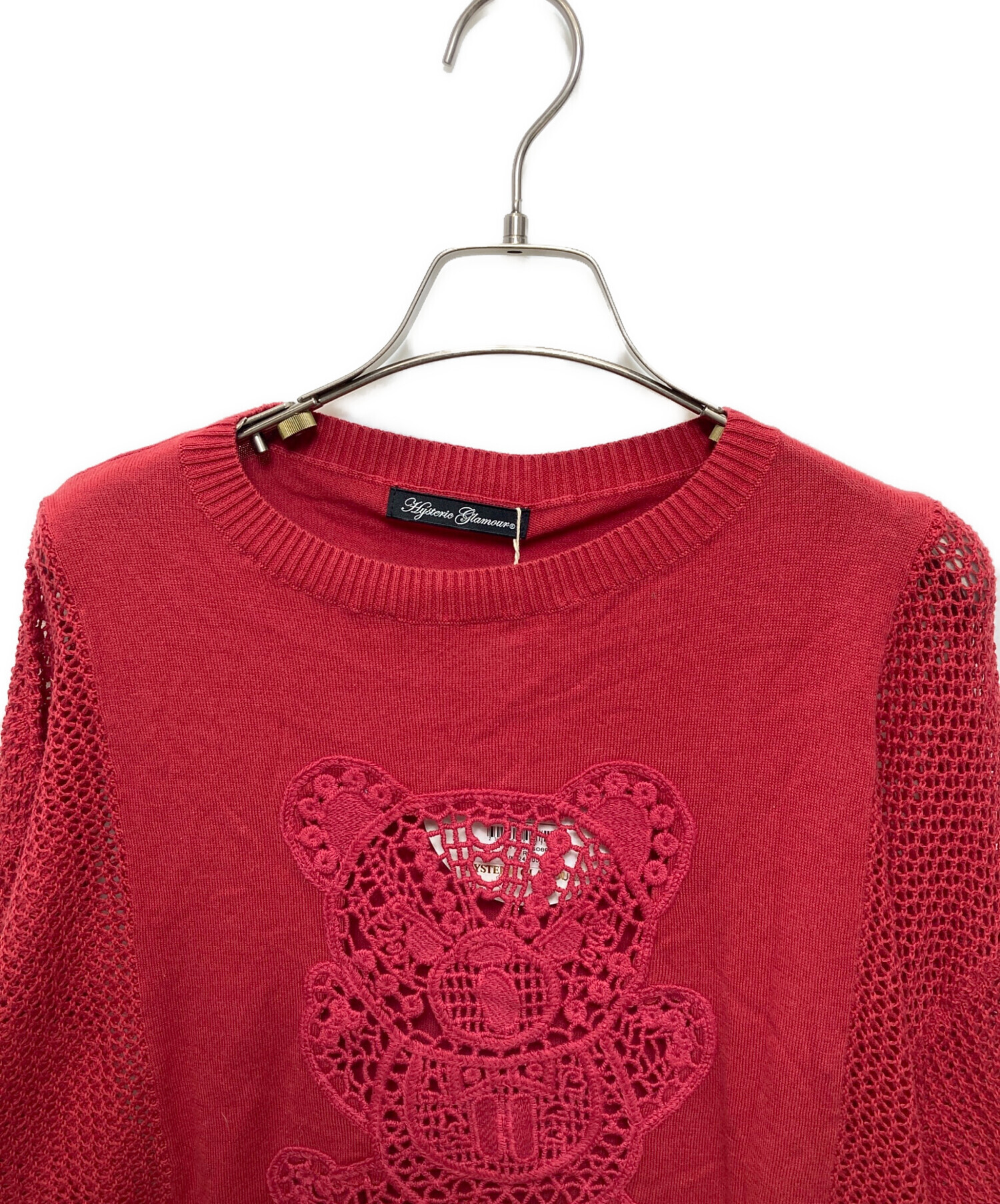 y*2様 HYSTERIC GLAMOUR 総柄ニット レッド L 中古・古着通販】Hysteric Glamour (ヒステリックグラマー) 切替ニット