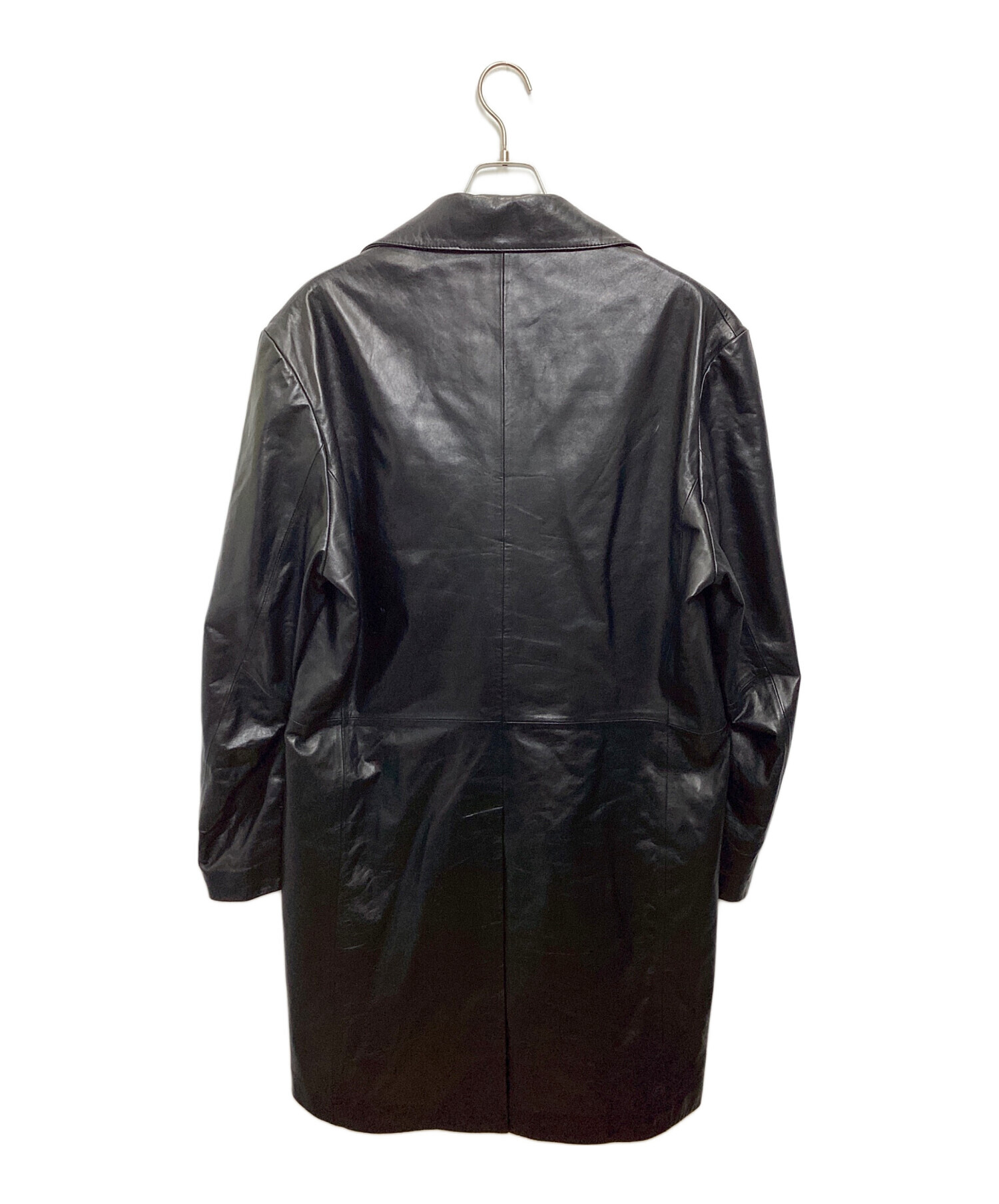 中古・古着通販】FREEDOM (フリーダム) レザーカーコート ブラック