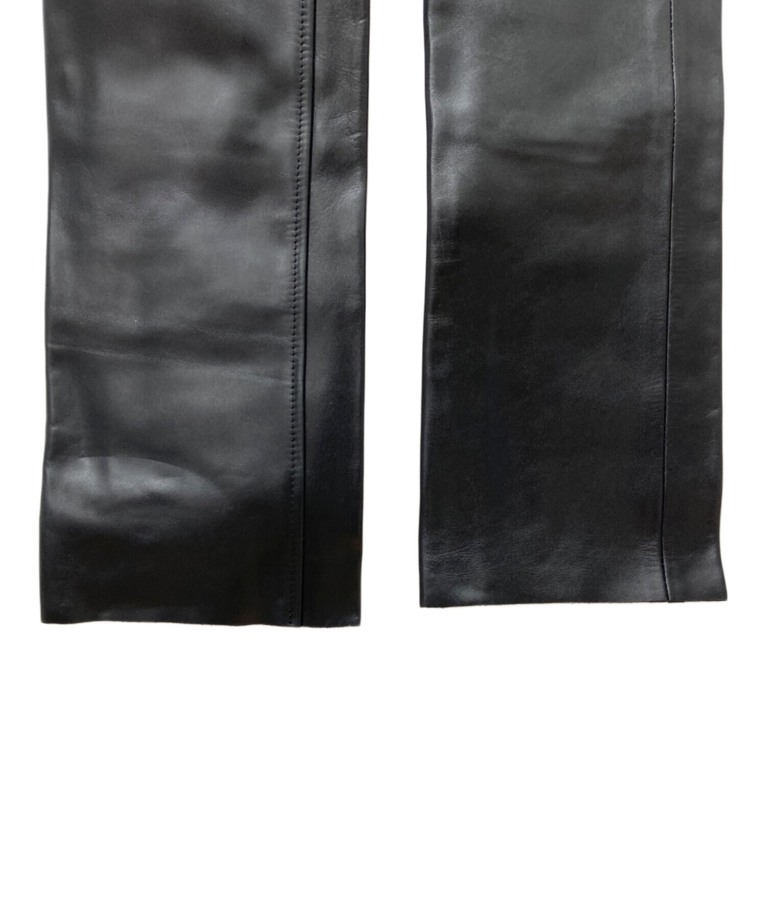 中古・古着通販】KADOYA (カドヤ) レザーパンツ ブラック サイズ:76cm