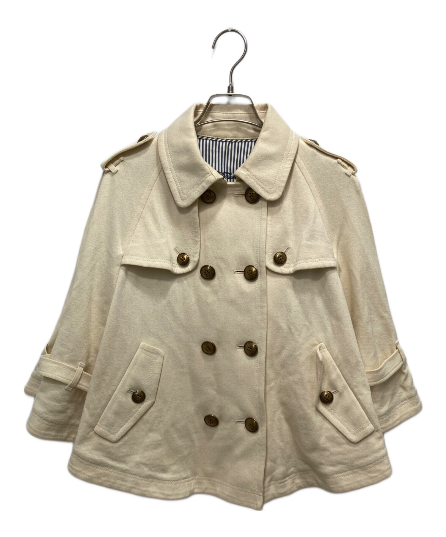 BURBERRY バーバリー ベージュ ダブルブレスト ポンチョ　ケープコート 中古・古着通販】BURBERRY BLACK LABEL (バーバリーブラックレーベル