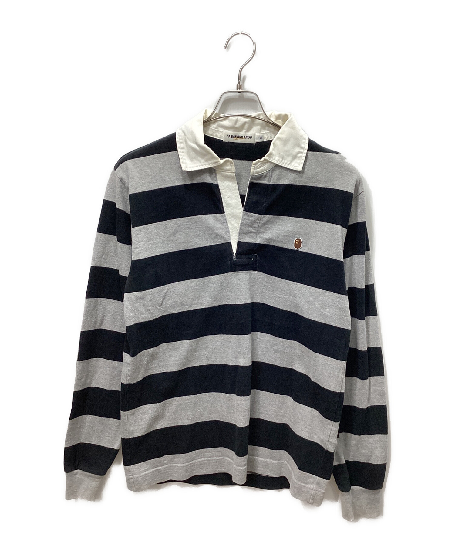 A BATHING APE ラガーシャツ エルボーパッチ 猿顔ロゴ XL 古着 中古・古着通販】A BATHING APE (アベイシングエイプ) エルボーパッチ