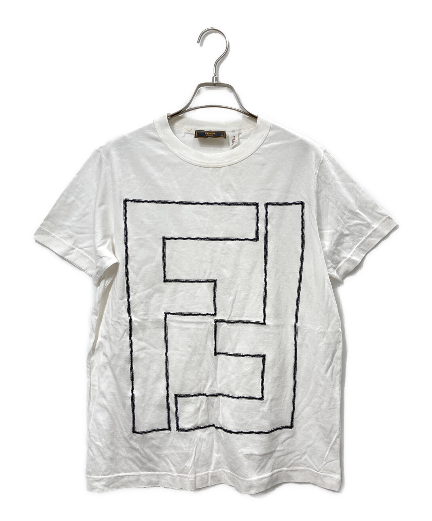 FENDI FFロゴデザイン ホワイトTシャツ 中古・古着通販】FENDI (フェンディ) FFロゴTシャツ ホワイト サイズ