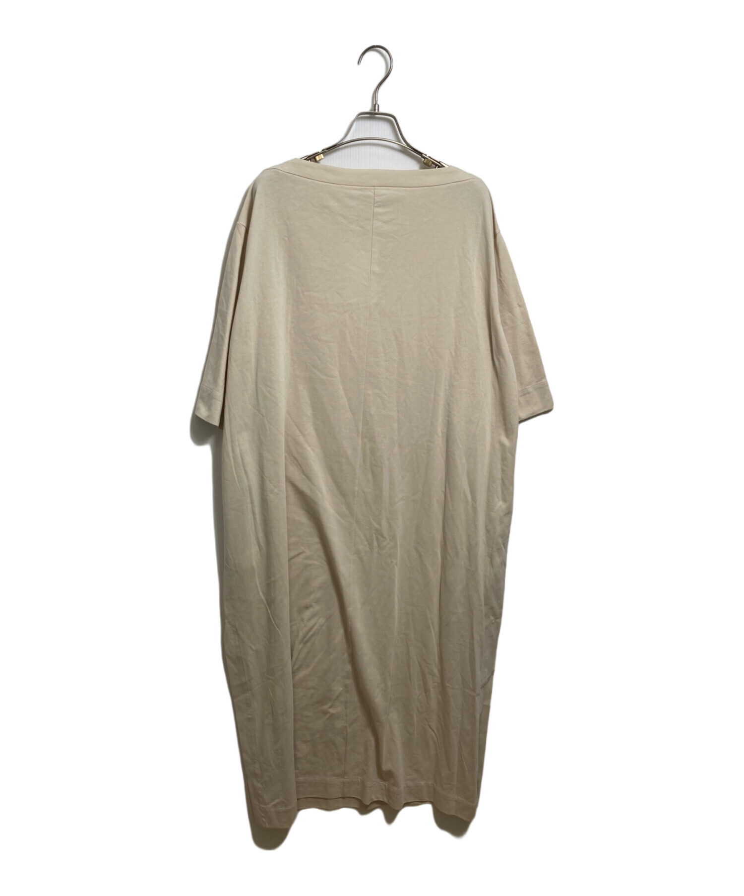 中古・古着通販】ebure (エブール) カットソーワンピース ベージュ 
