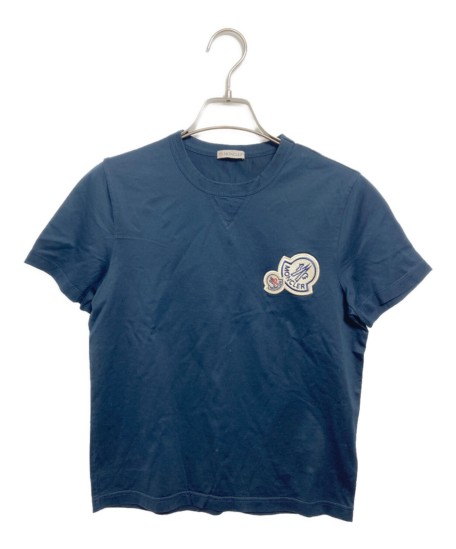 売り切り！モンクレール PERLA ネイビースプリングコート 腕ワッペン MONCLER (モンクレール) ワッペン プルオーバー パーカー