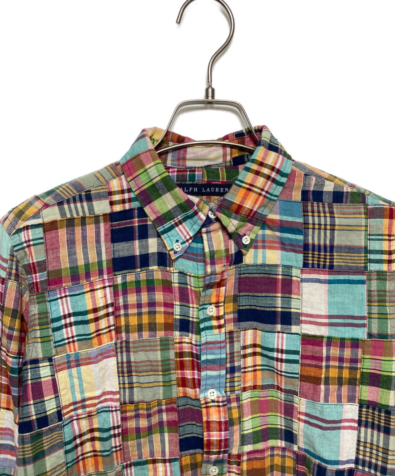 POLO Ralph Laurenパッチワーク ラガーシャツ マルチカラー 中古・古着通販】RALPH LAUREN (ラルフローレン) パッチワークシャツ