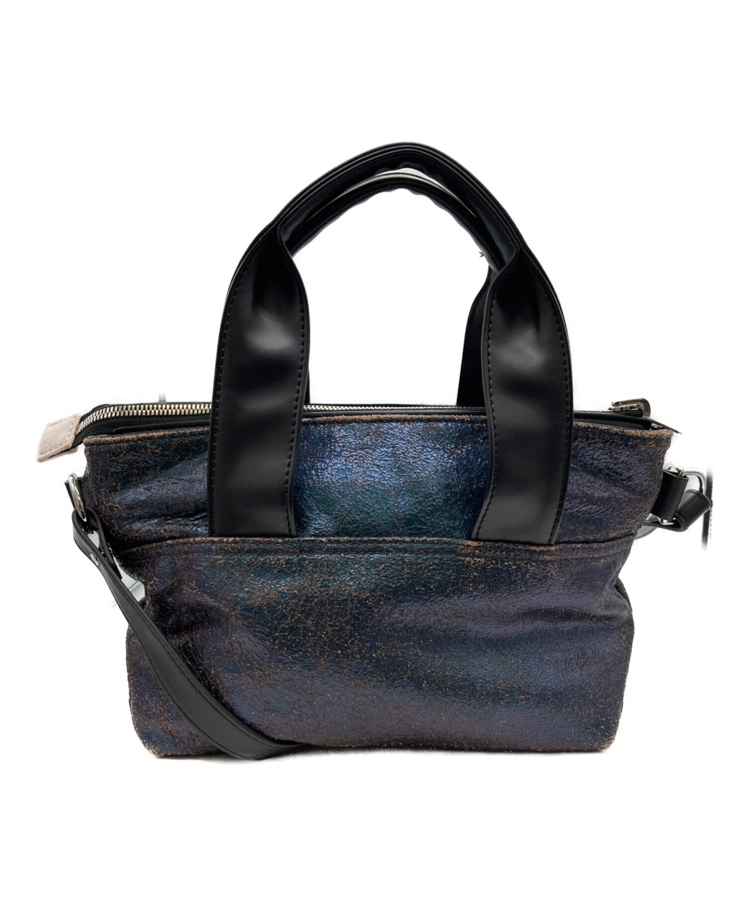 DIESELディーゼル ヴィンテージレザーストライプビジネスバッグ トートバッグ 中古・古着通販】DIESEL (ディーゼル) ジャカードデニム リバーシブル