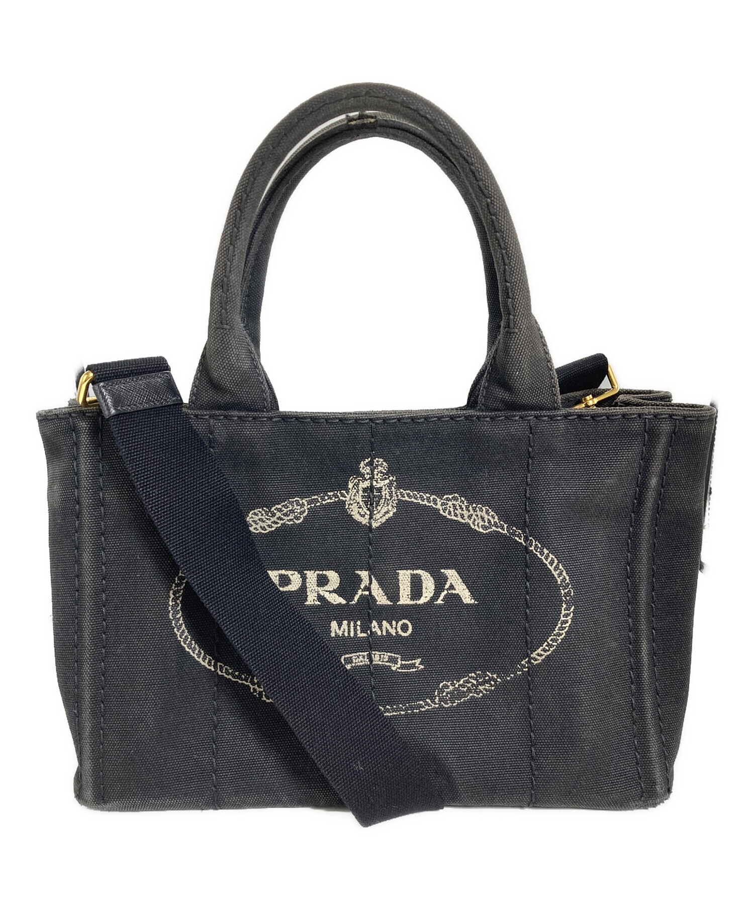 中古・古着通販】PRADA (プラダ) カナパ2WAYトートバッグ ブラック