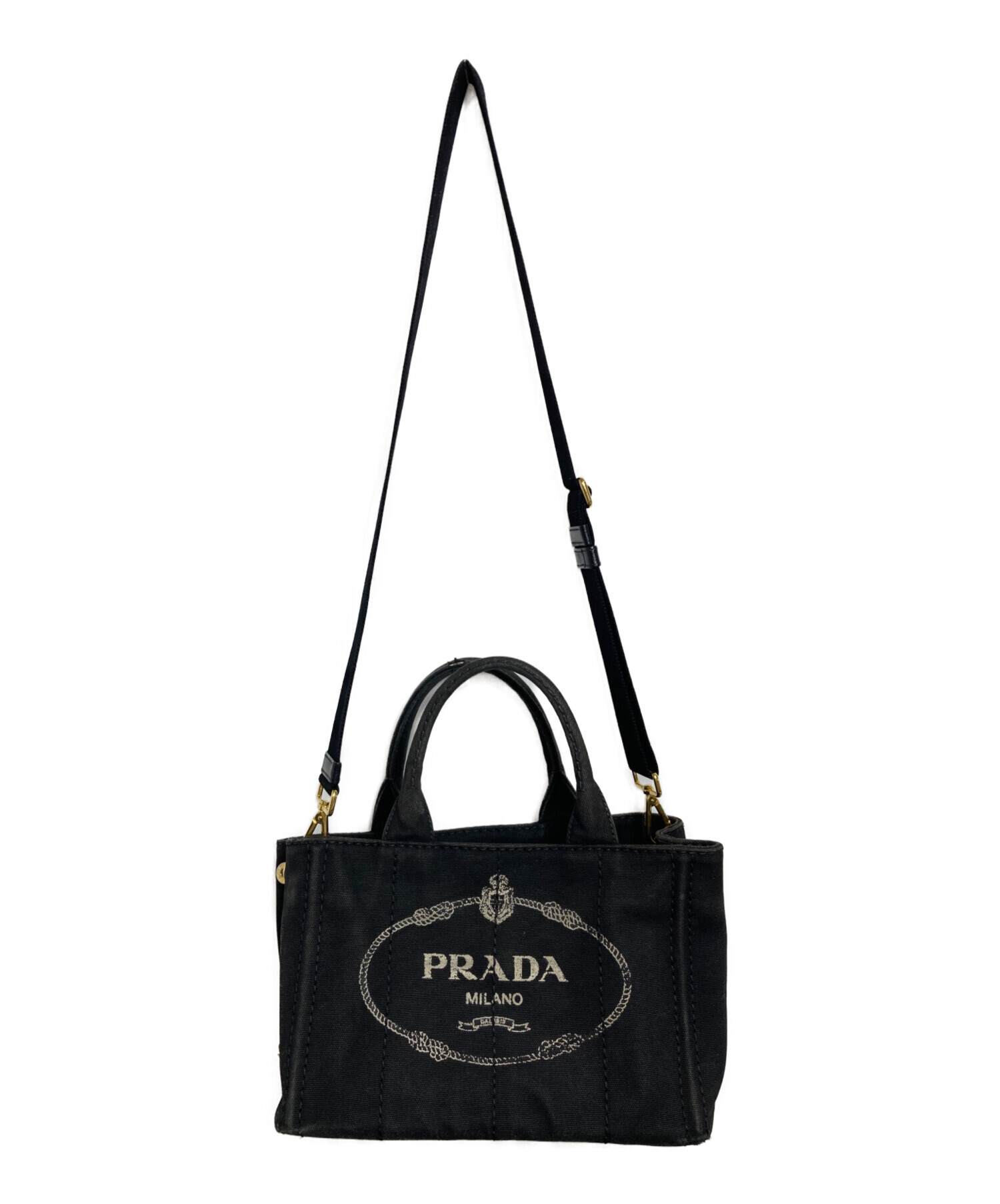 中古・古着通販】PRADA (プラダ) カナパ2WAYトートバッグ ブラック