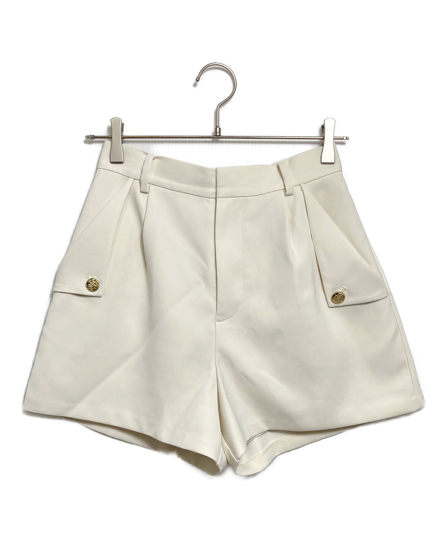 パンツ Her lip to Gold Button Flap Shorts Gold Button Flap Shorts