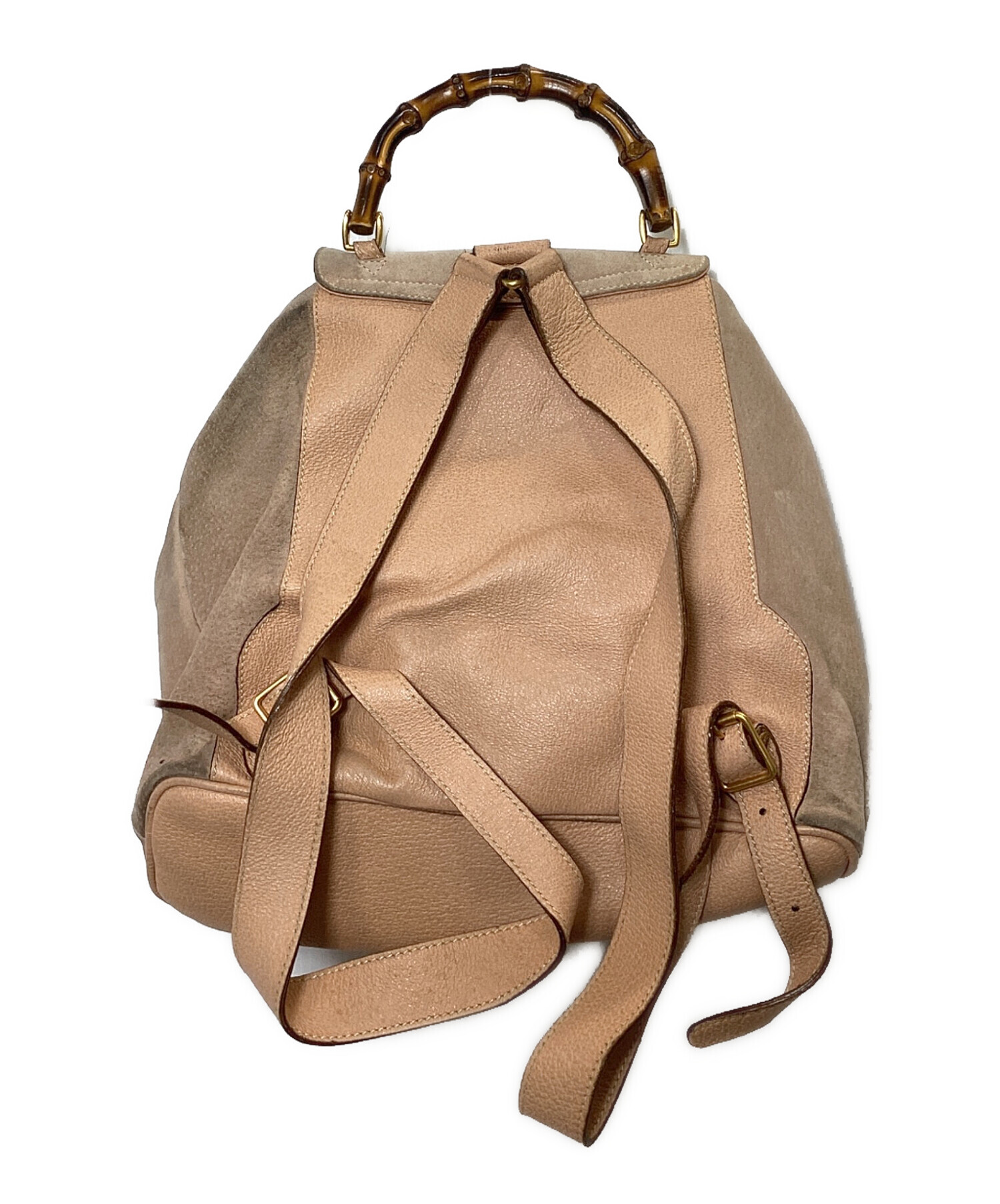 中古・古着通販】GUCCI (グッチ) バンブーレザーリュック ピンク