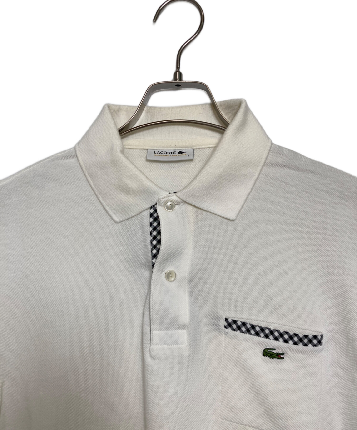 中古・古着通販】LACOSTE (ラコステ) ポロシャツ ホワイト サイズ:4