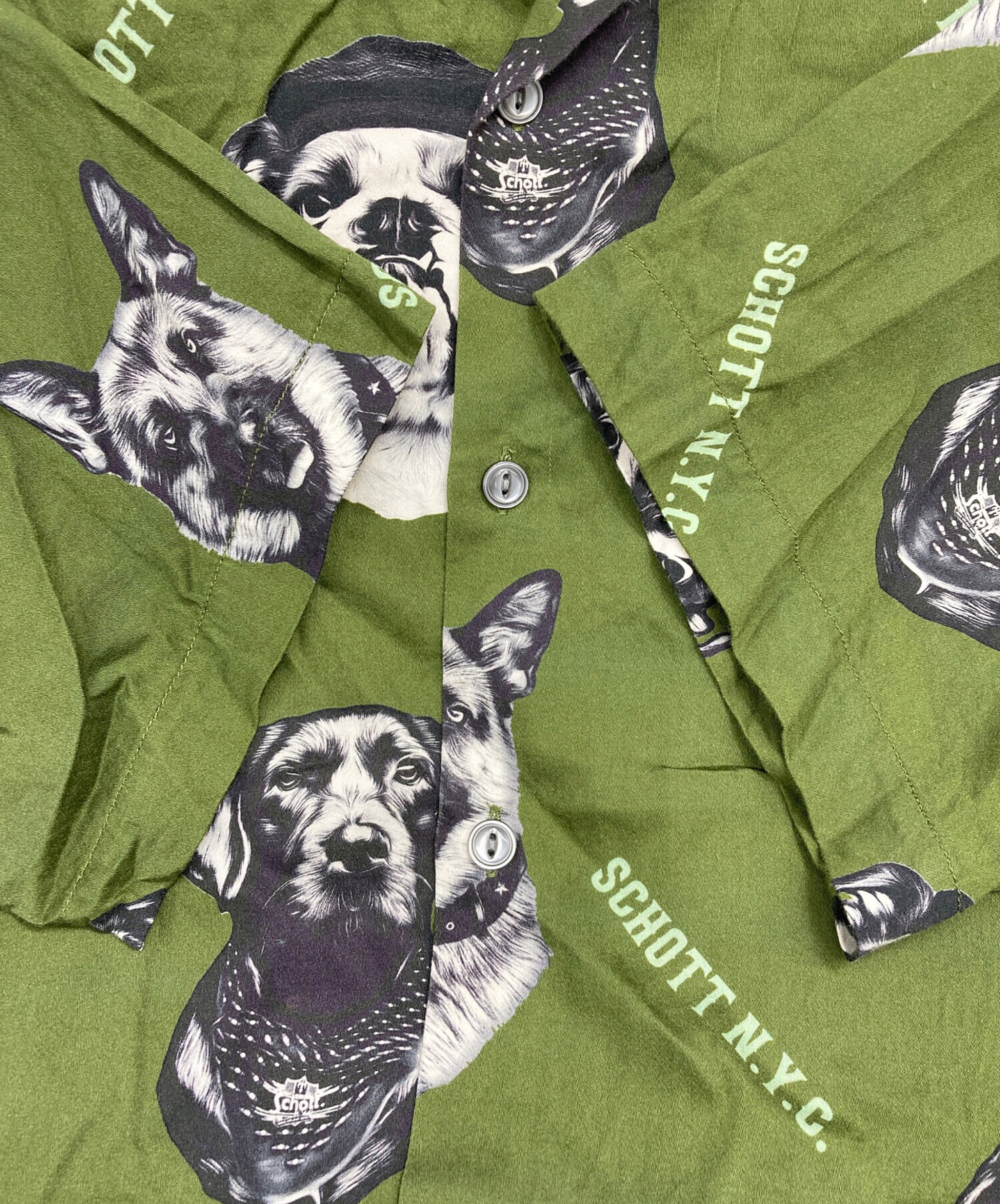 中古・古着通販】Schott (ショット) アロハシャツ グリーン サイズ:L
