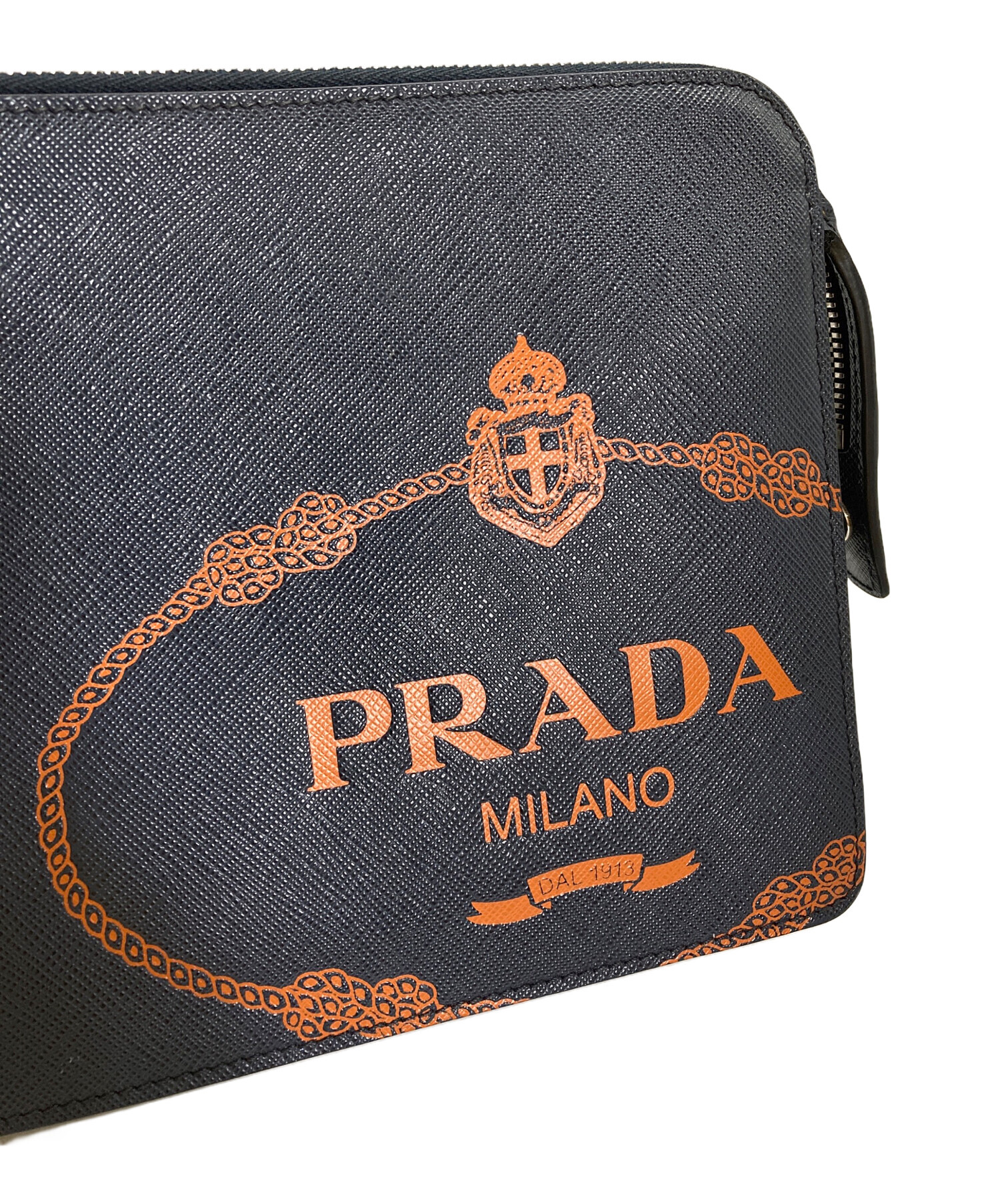 PRADA デニム　クラッチバッグ　美品　付属完備 中古・古着通販】PRADA (プラダ) クラッチバッグ ネイビー｜ブランド