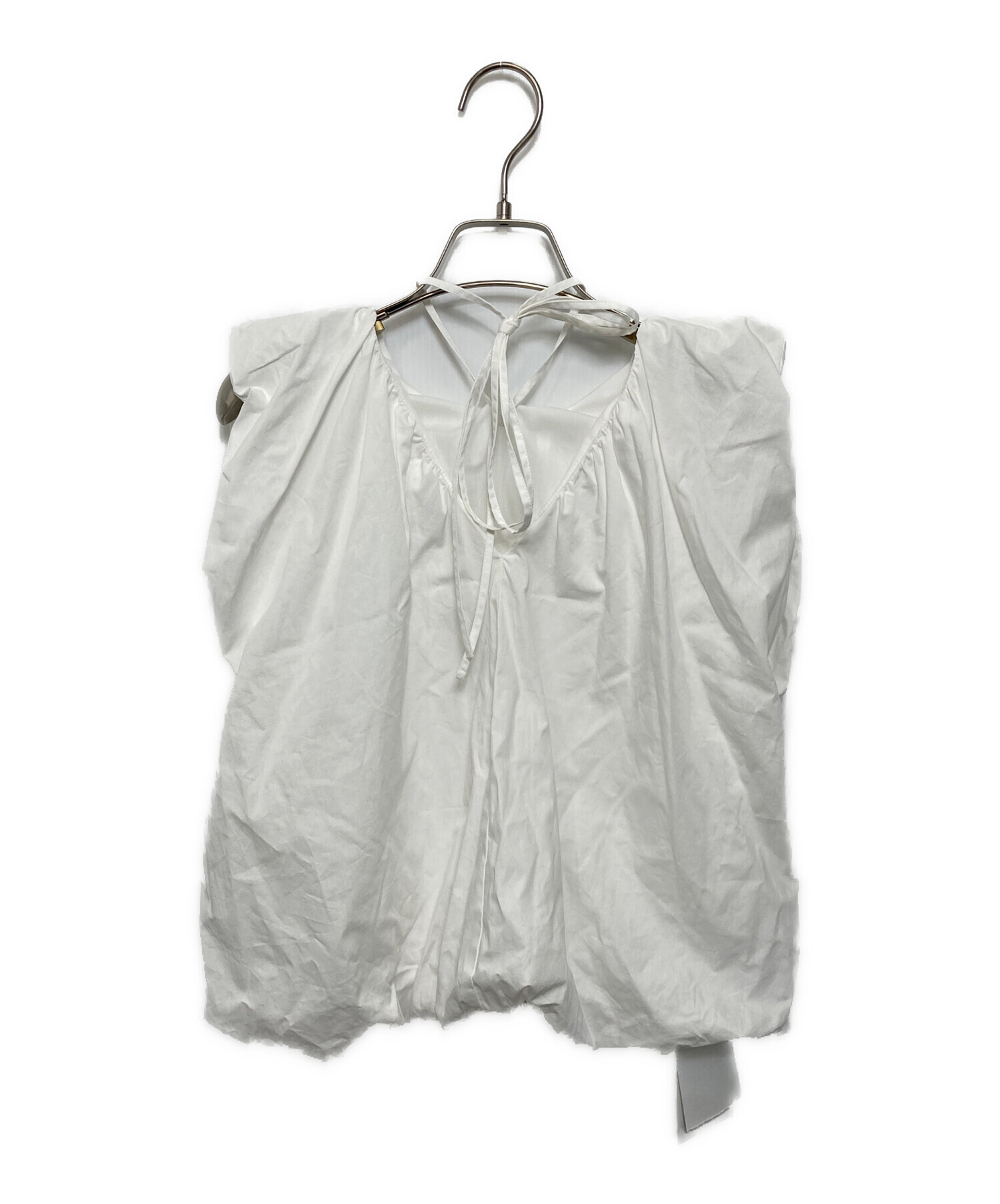 ☆新品未使用☆CLANE BALLOON GATHER KNIT TOPS 中古・古着通販】CLANE (クラネ) W FACE BALLOON GATHER RIBBON TOPS