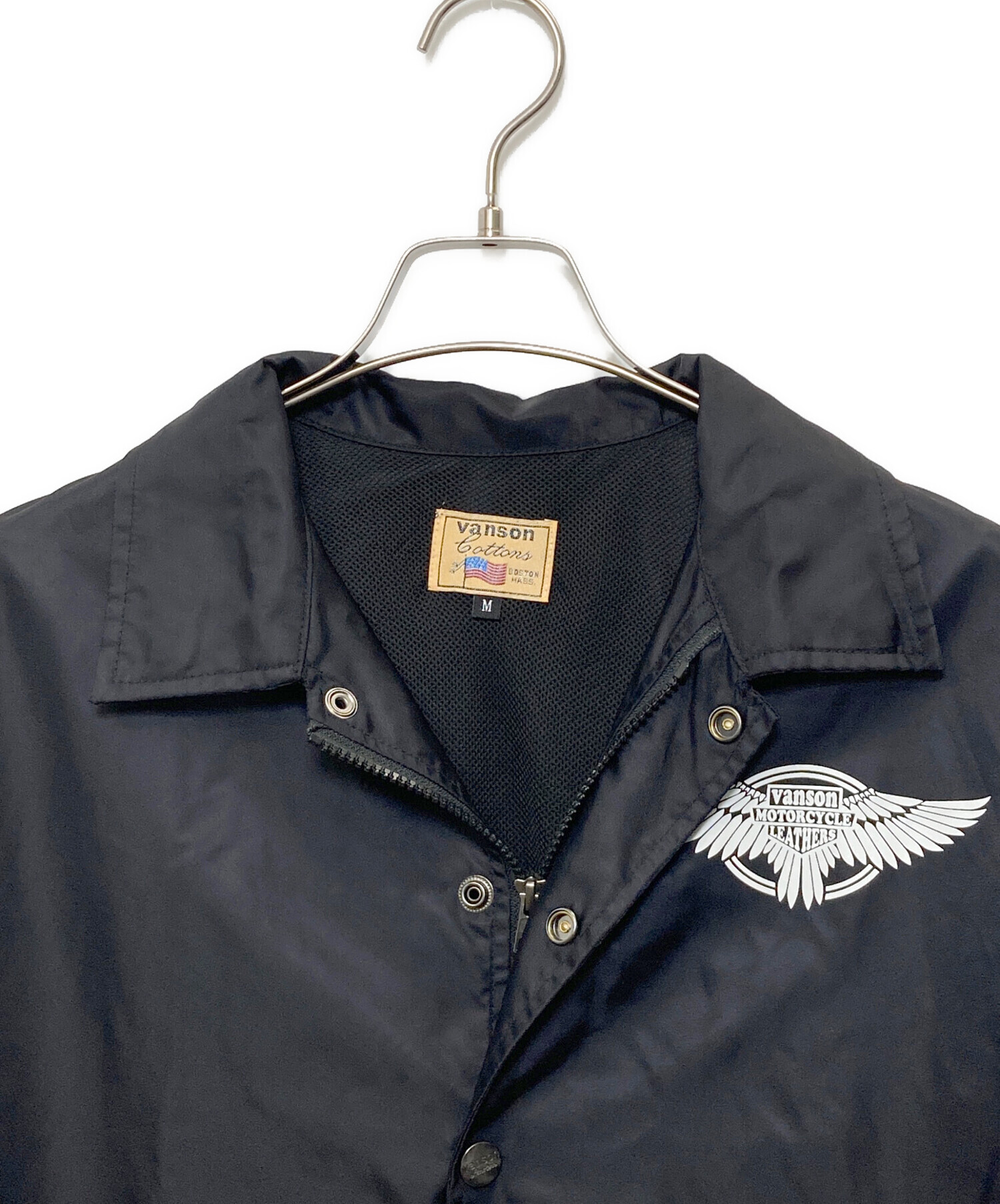 中古・古着通販】VANSON (バンソン) ナイロンジャケット ブラック