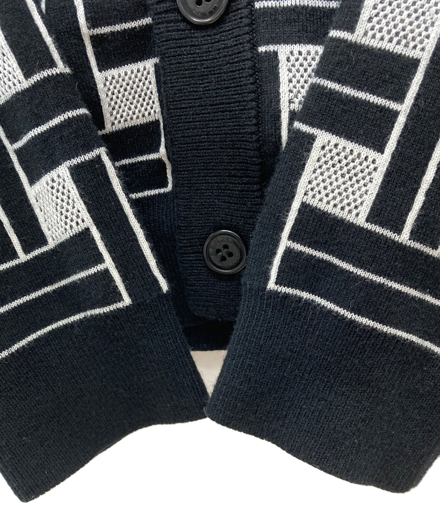中古・古着通販】KENZO (ケンゾー) 総柄カーディガン グレー サイズ:M