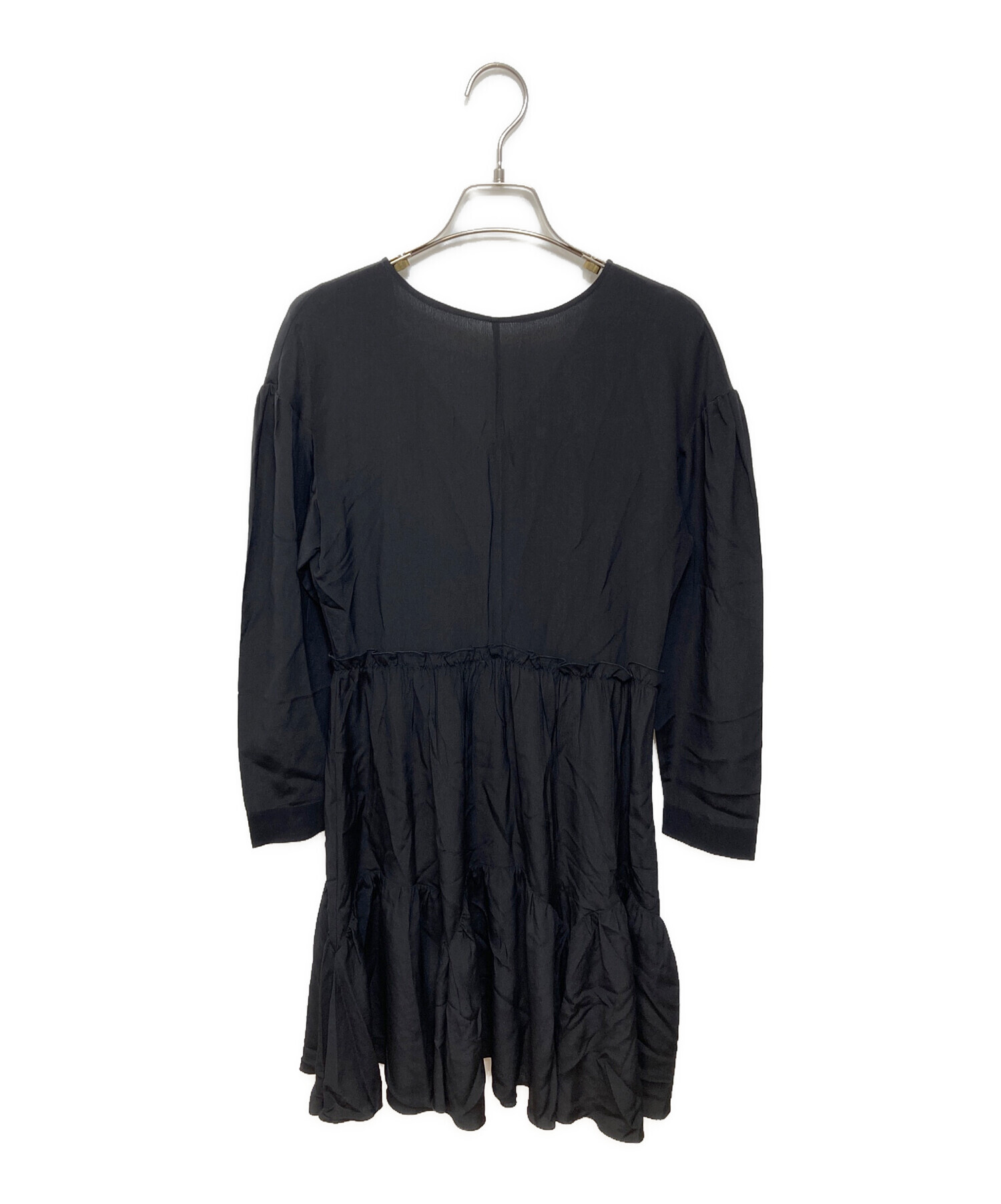中古・古着通販】MIU MIU (ミュウミュウ) シルクワンピース ブラック
