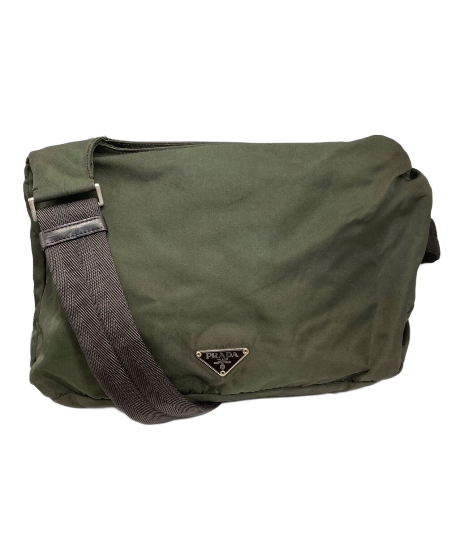 中古・古着通販】PRADA (プラダ) ナイロンショルダーバッグ グリーン