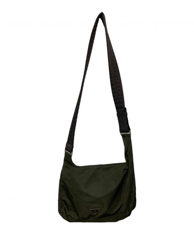 中古・古着通販】PRADA (プラダ) ナイロンショルダーバッグ グリーン