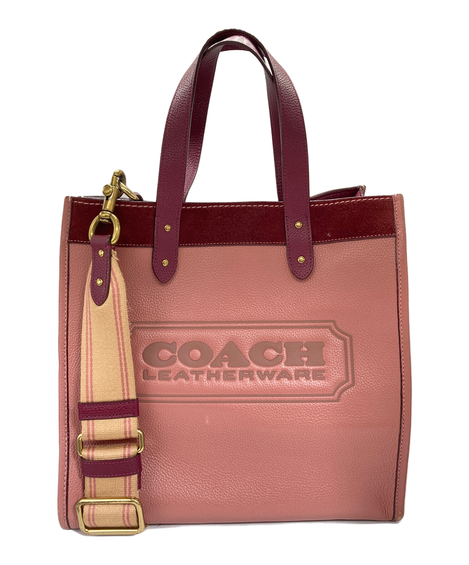 新品　COACH トートバッグ 2WAY ピンク カジュアル 中古・古着通販】COACH (コーチ) 2WAYバッグ Field Tote ピンク