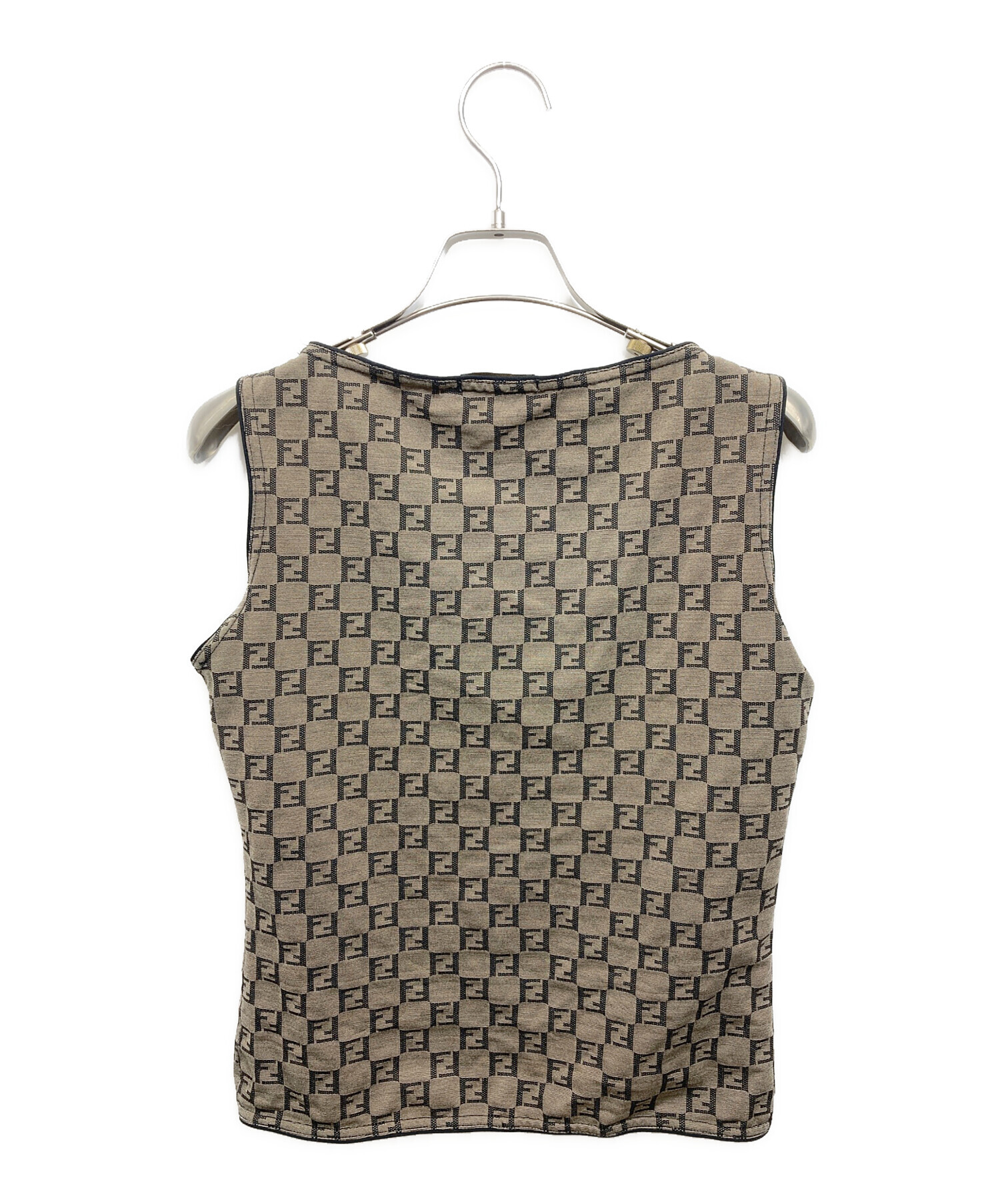 【超希少】FENDI フェンディ ロゴタンクトップ ノースリーブ カットソー 中古・古着通販】FENDI (フェンディ) ノースリーブカットソー ベージュ