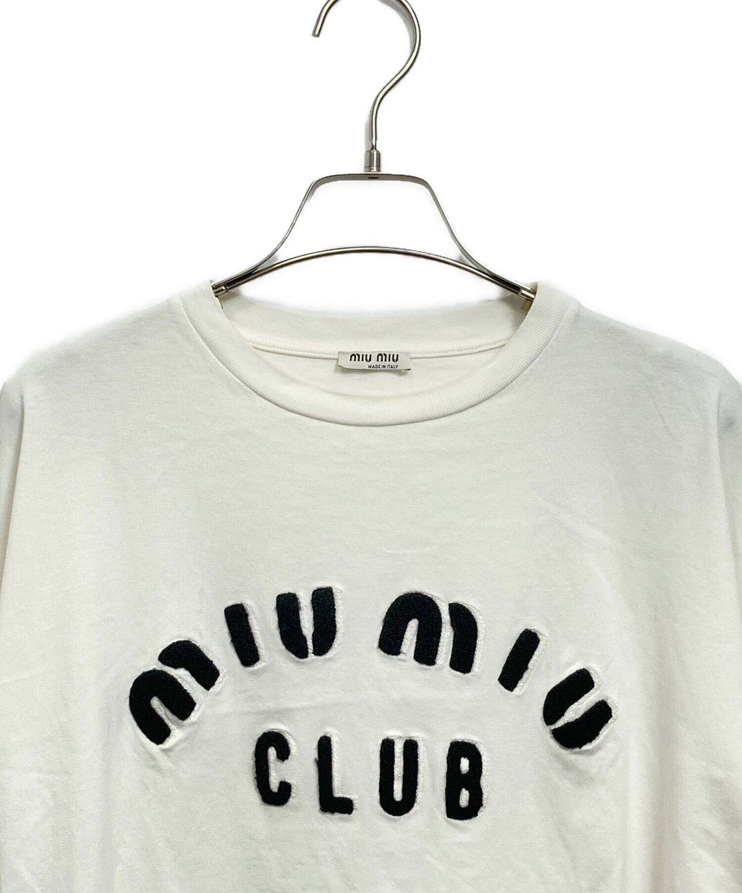 中古・古着通販】MIU MIU (ミュウミュウ) CLUB Tシャツ ホワイト