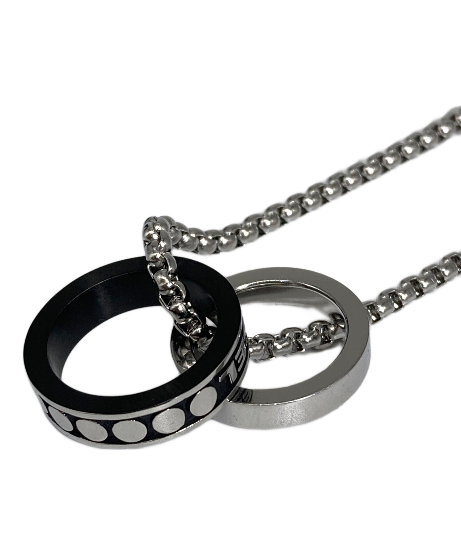 中古・古着通販】DIESEL (ディーゼル) 2連リングネックレス シルバー