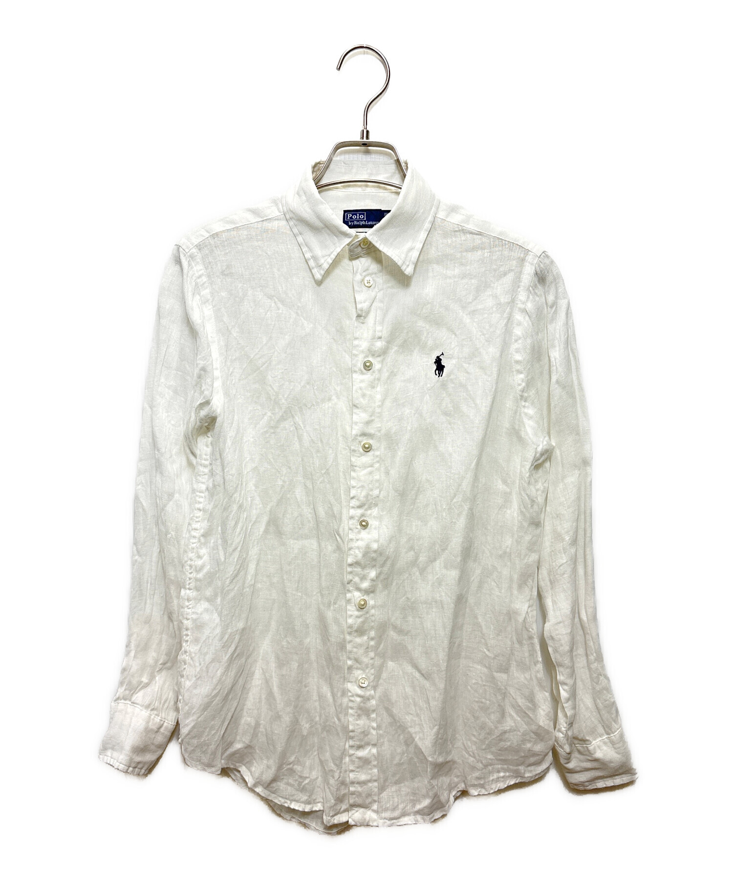 ラルフローレン　リネン　シャツ　ホワイト　XS 155 中古・古着通販】POLO RALPH LAUREN (ポロ・ラルフローレン) リネン