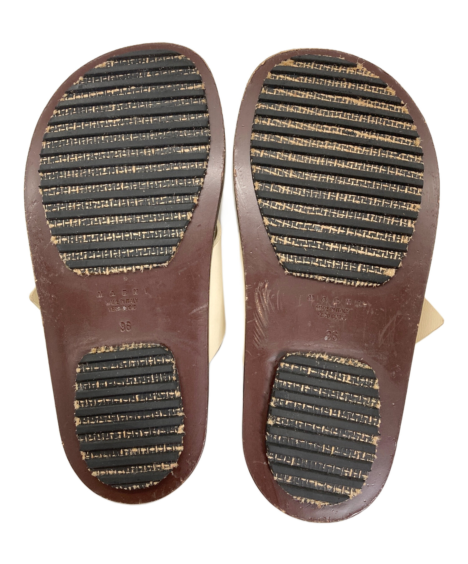 中古・古着通販】MARNI (マルニ) ストラップサンダル ベージュ サイズ