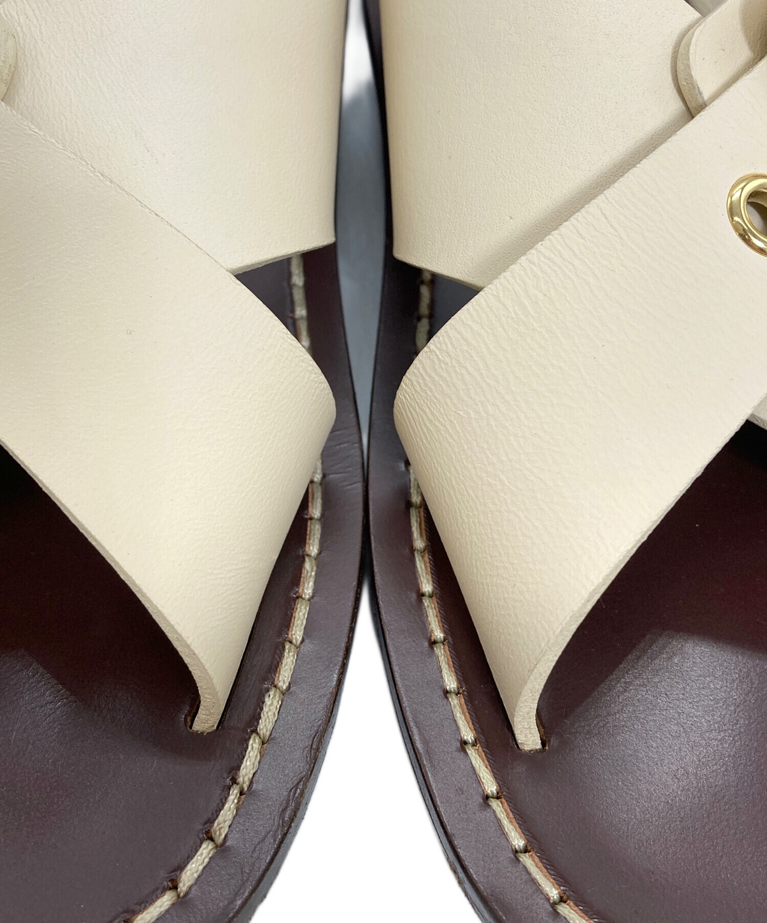 中古・古着通販】MARNI (マルニ) ストラップサンダル ベージュ サイズ