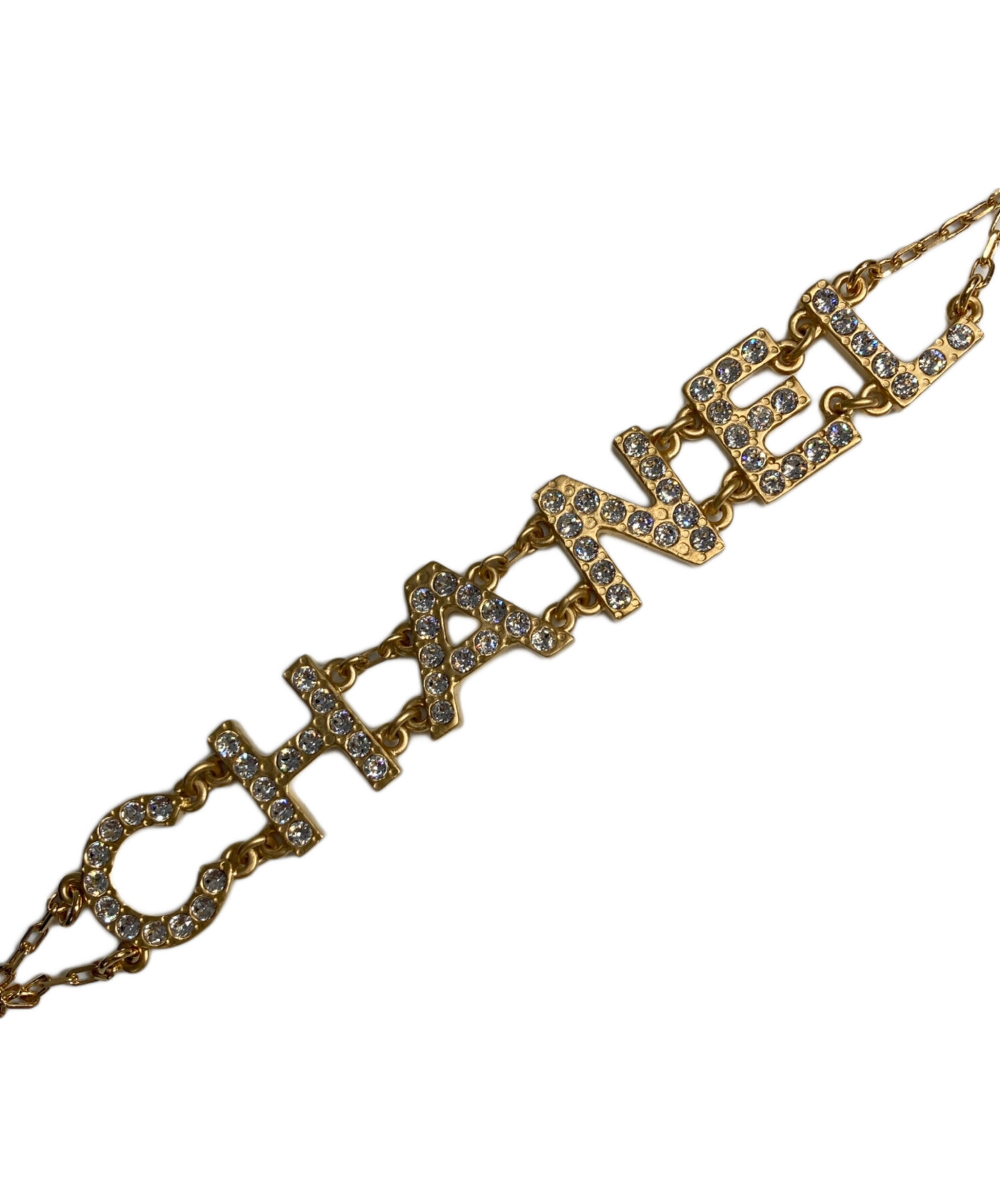 中古・古着通販】CHANEL (シャネル) ロゴラインストーンブレスレット
