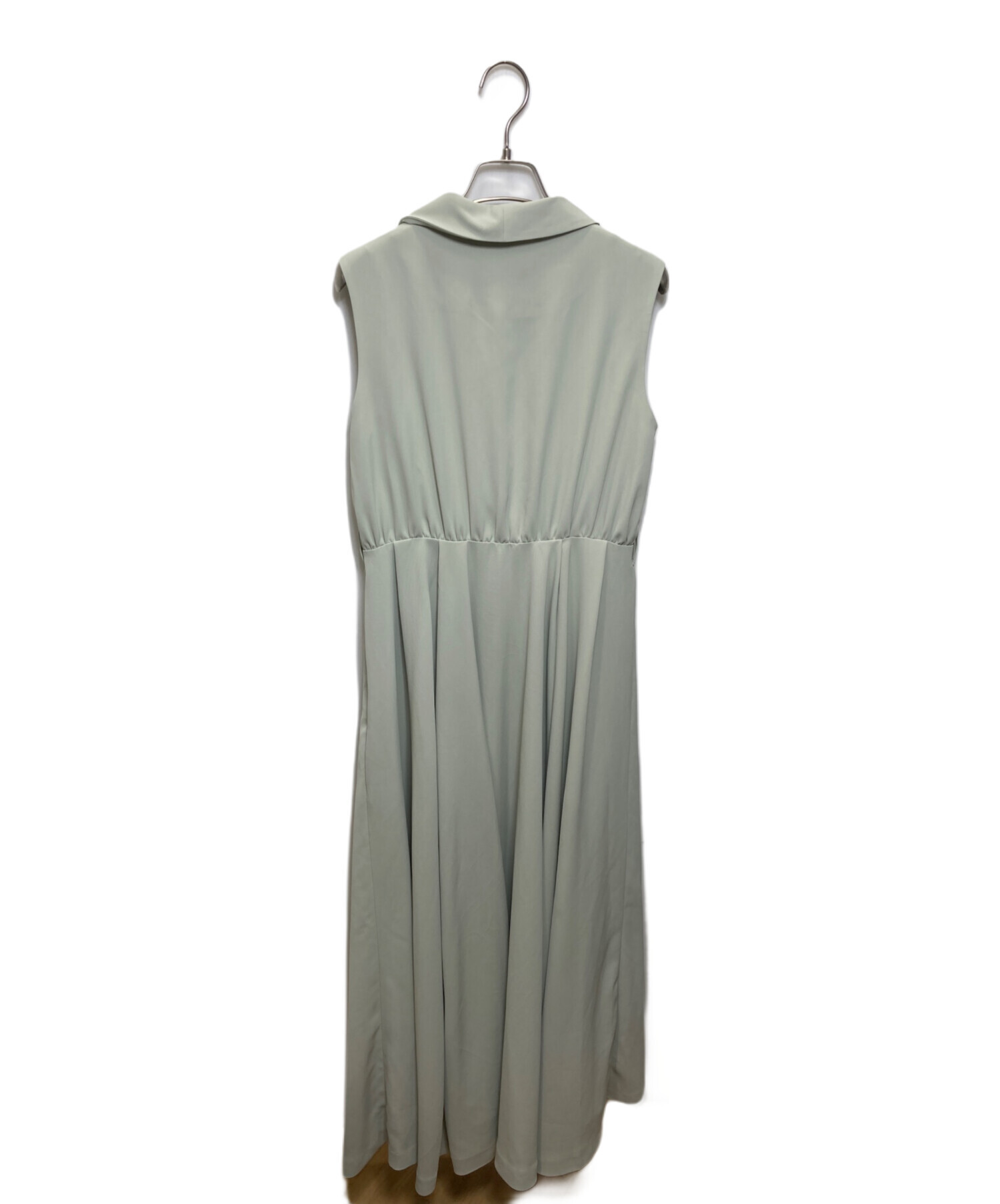 中古・古着通販】ORGUE (オルグ) Drape collar one-piece グリーン