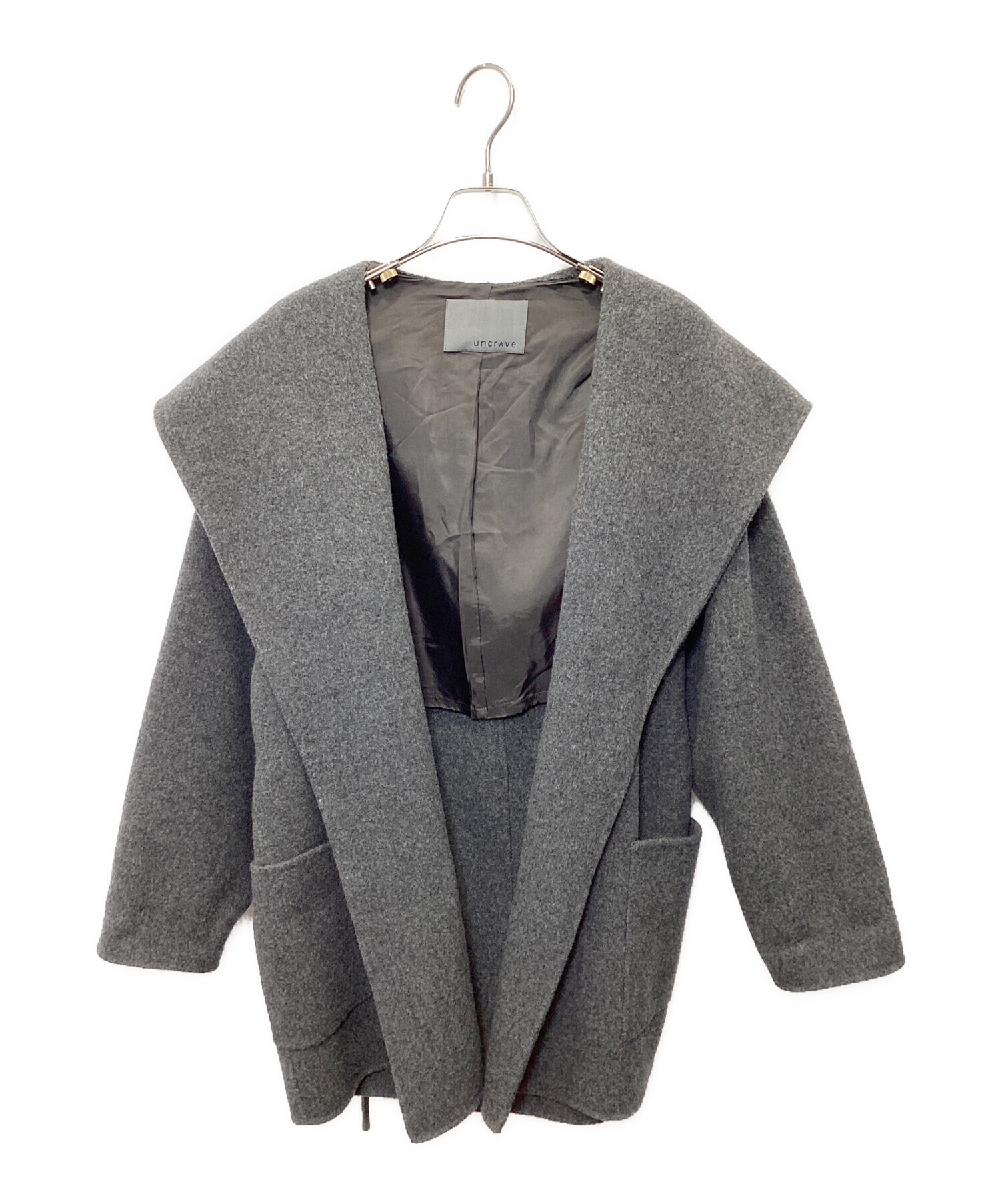 uncrave アンチマイクロバイアル リバーフーデットショートコート 茶色 M 中古・古着通販】uncrave (アンクレイヴ) アンチマイクロバイアル