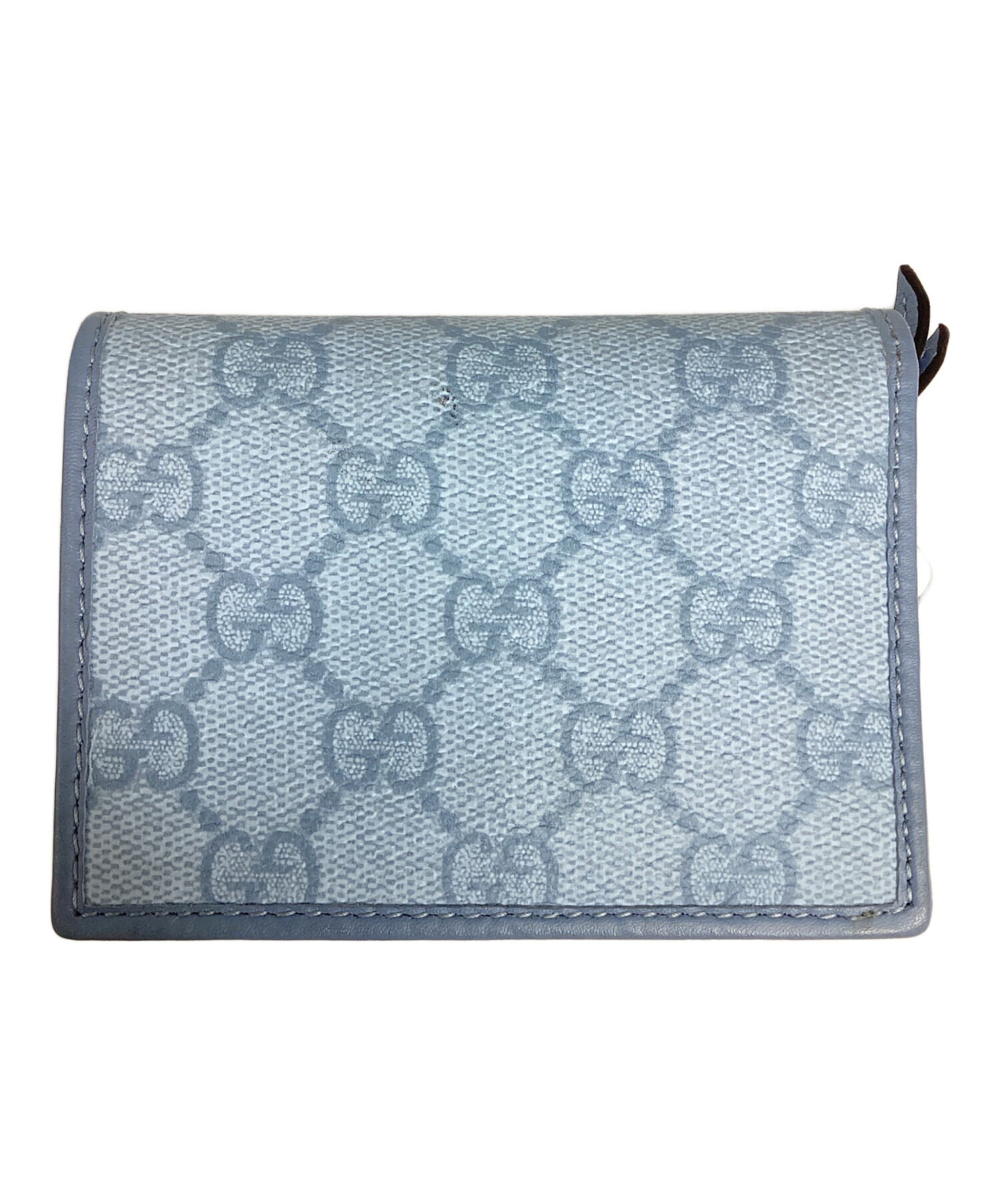 【美品】GUCCI オフィディア GGウォレット 水色 グレー ブルー ミニ財布 中古・古着通販】GUCCI (グッチ) エンブレムミニウォレット GG ブルー