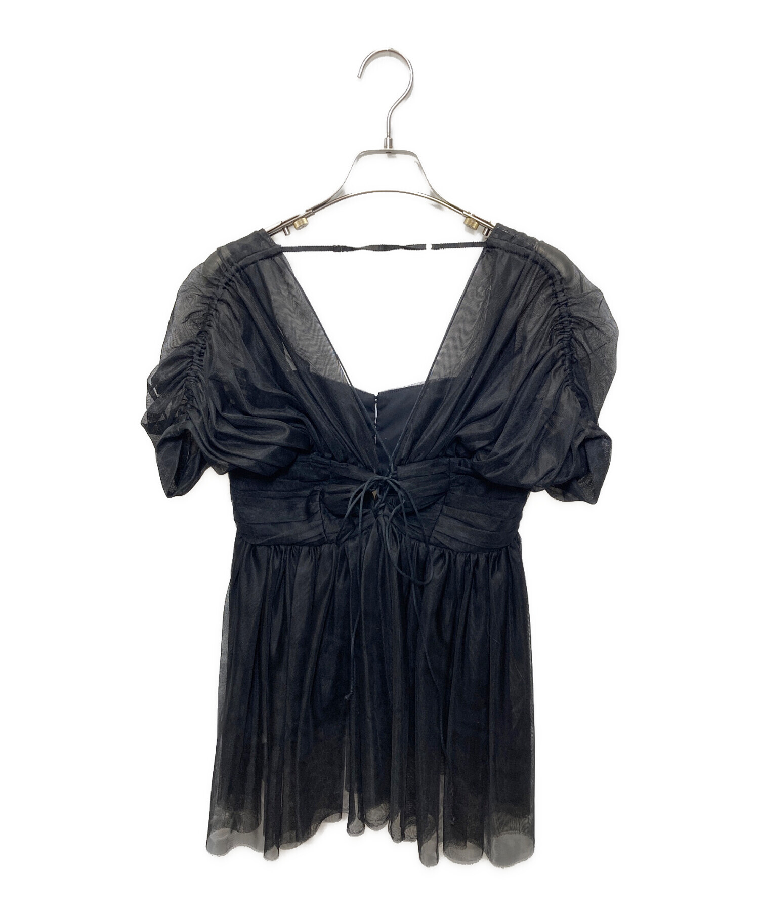 中古・古着通販】FETICO (フェティコ) OPEN-BACK GATHERED TULLE TOP