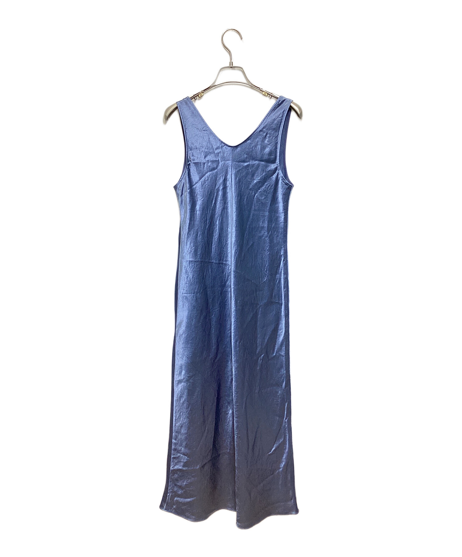 MaxMara マックスマーラ　ノースリーブ ワンピース ネイビー サテン 中古・古着通販】MaxMara LEISURE (マックスマーラレジャー) サテン